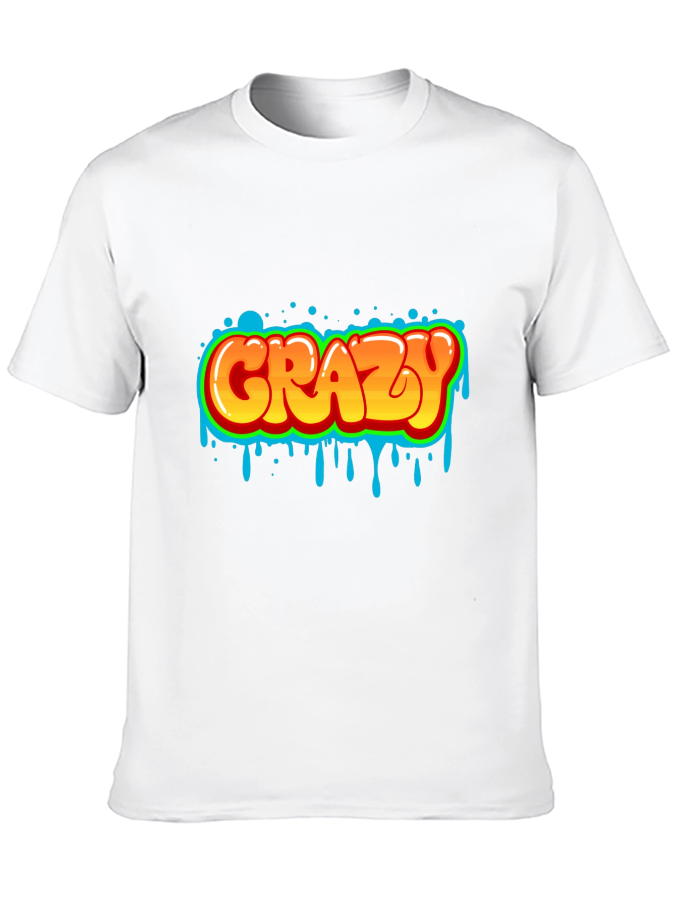 Crazy Graphic Print Black T-Shirt