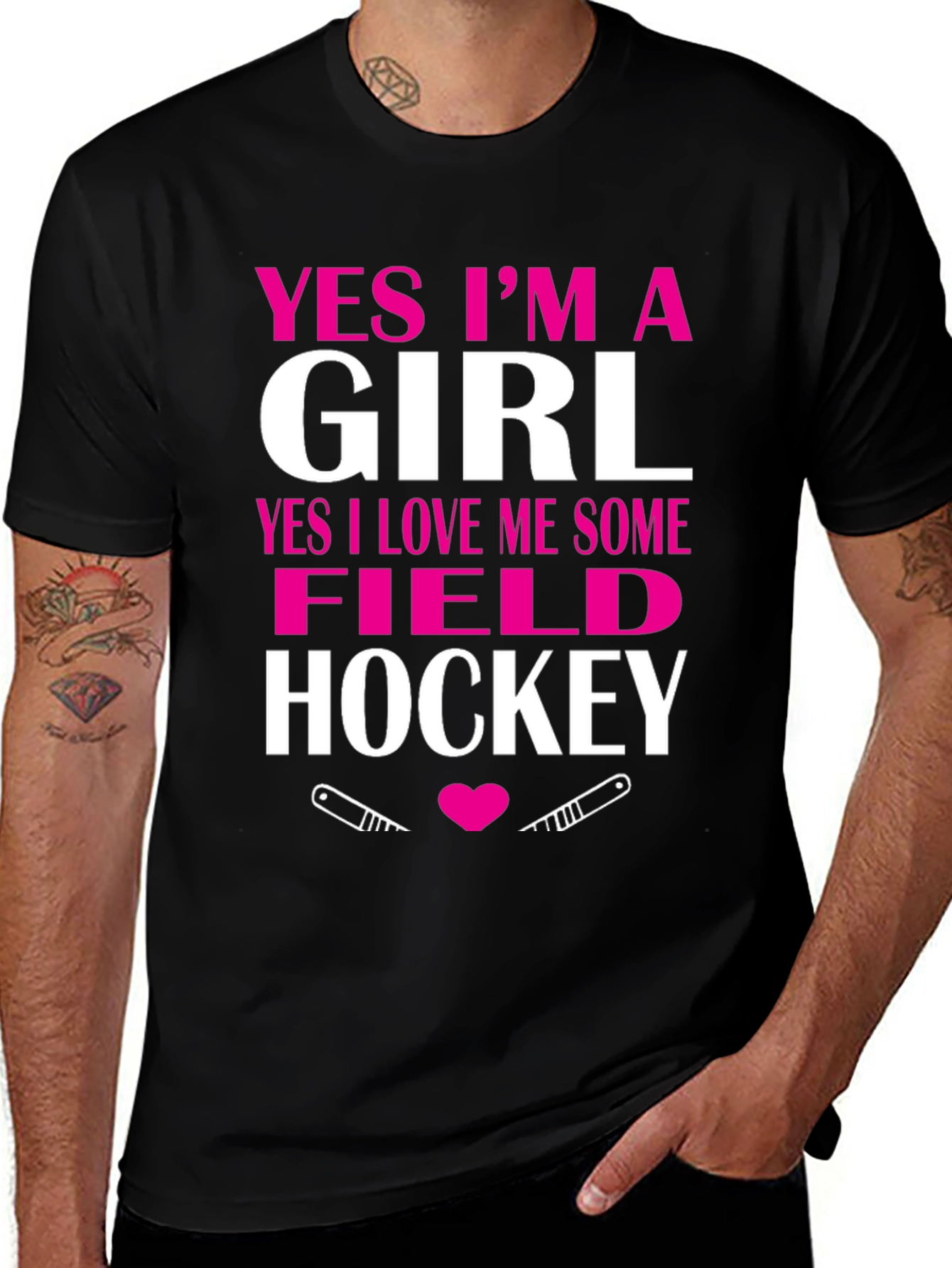 Yes Im A Girl Field Hockey T-Shirt