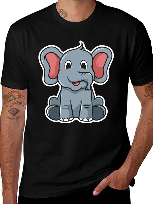 Cute Elephant Graphic Tee - Soft Cotton Blend