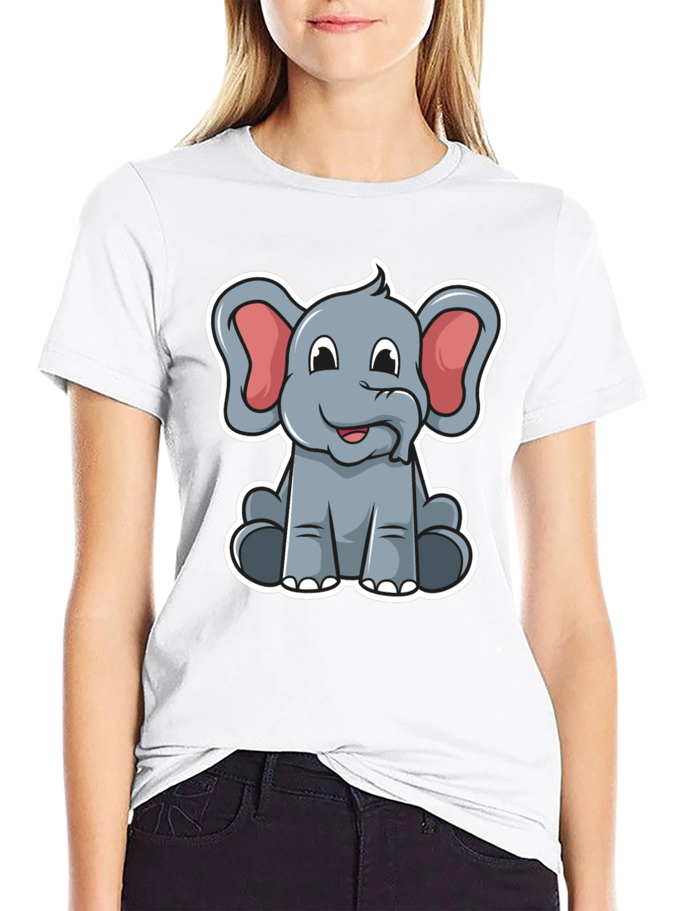 Cute Elephant Graphic Tee - Soft Cotton Blend