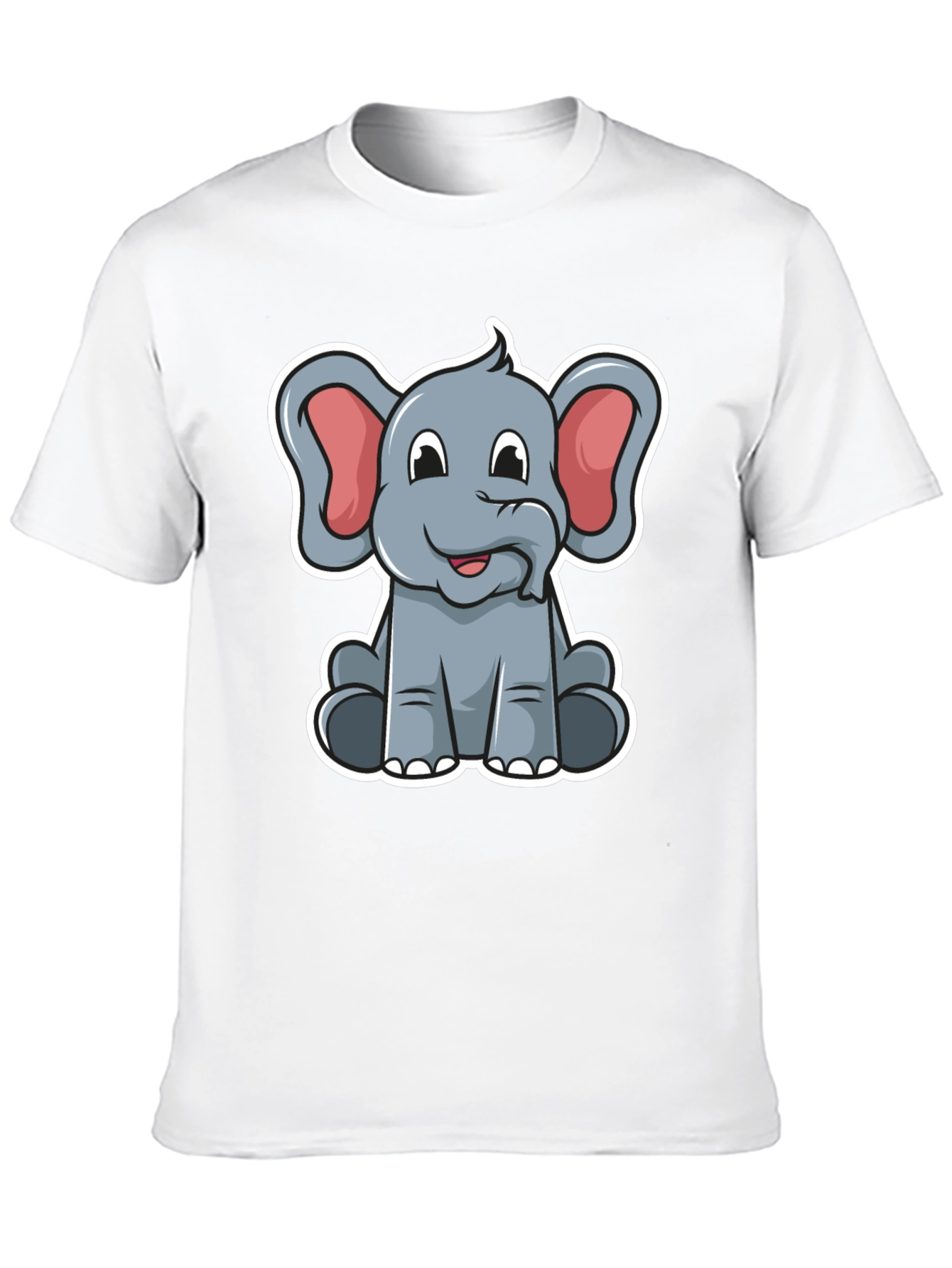 Cute Elephant Graphic Tee - Soft Cotton Blend