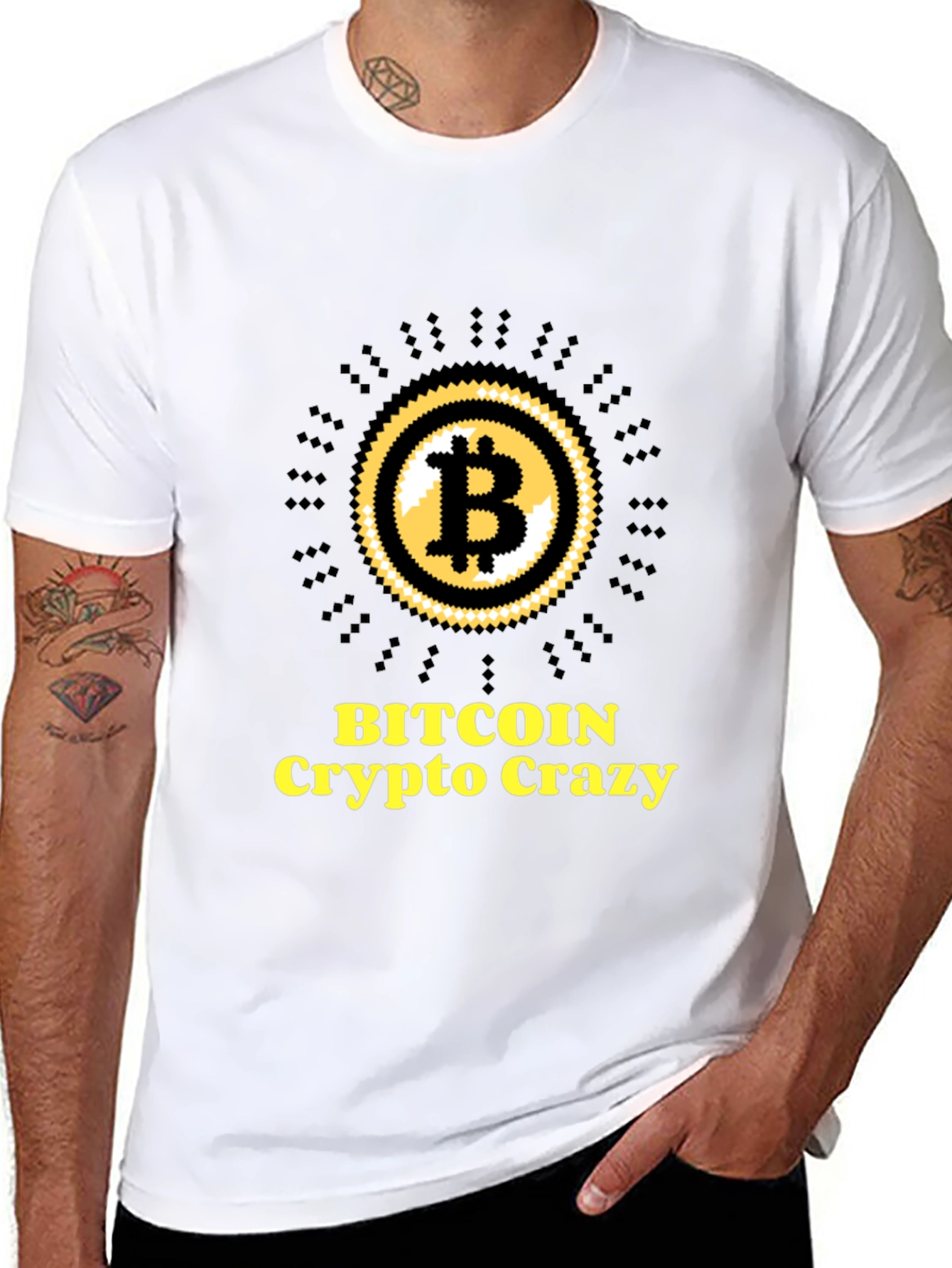 Bitcoin Crypto Crazy Black Graphic Tee