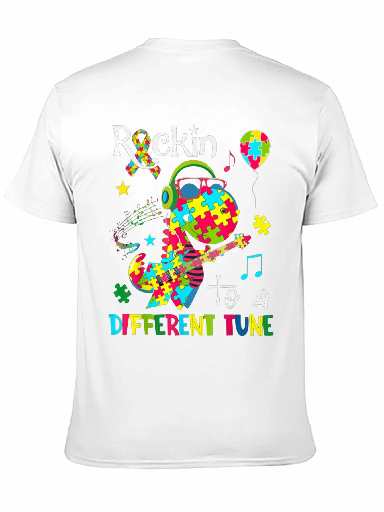 Autism Awareness Dinosaur Rockin T-Shirt