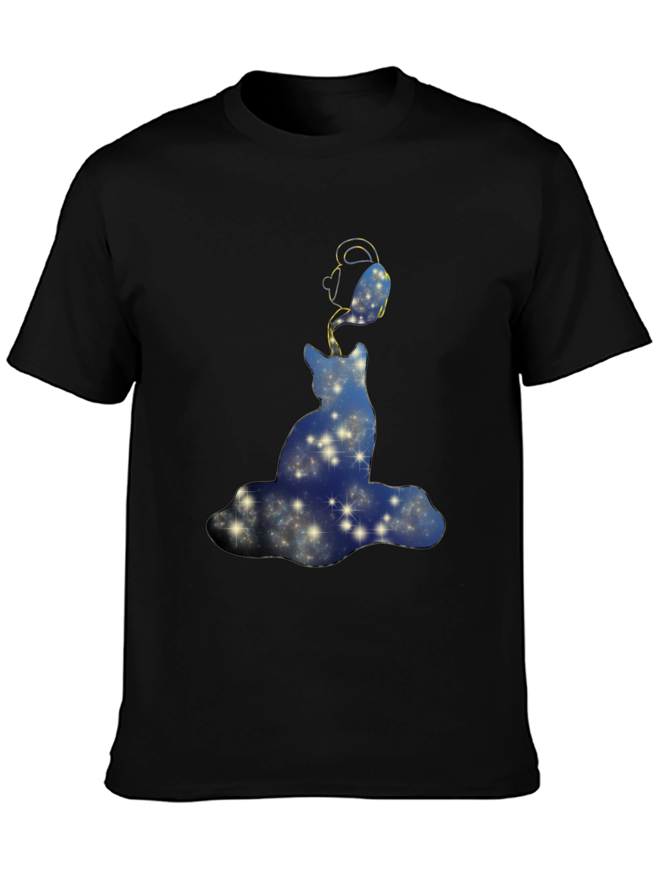 Cosmic Cat T-Shirt - Starry Night Design