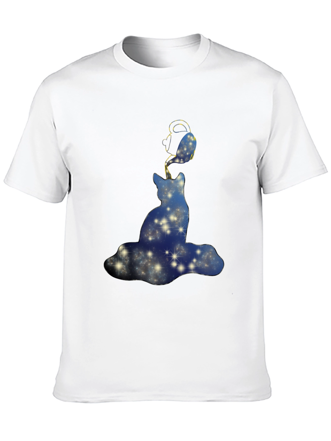 Cosmic Cat T-Shirt - Starry Night Design