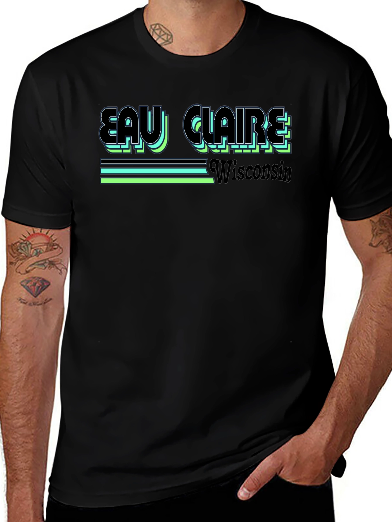 Eau Claire Wisconsin Retro Graphic T-Shirt