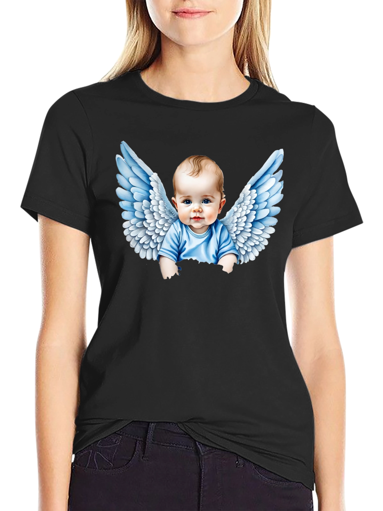 Angel Baby Graphic T-Shirt - Cute Infant Wings Design