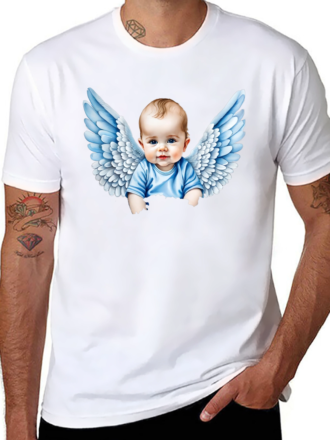 Angel Baby Graphic T-Shirt - Cute Infant Wings Design