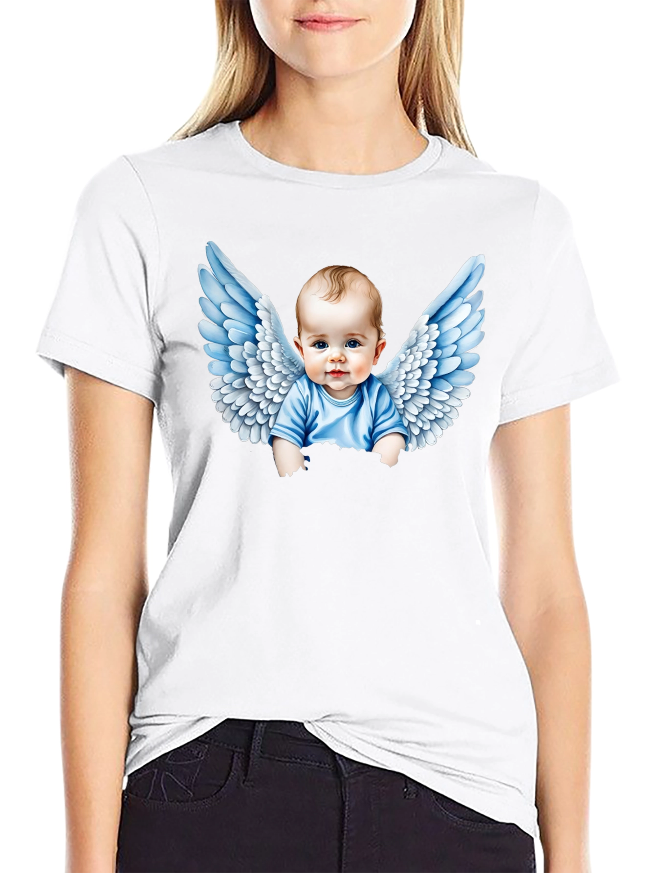 Angel Baby Graphic T-Shirt - Cute Infant Wings Design
