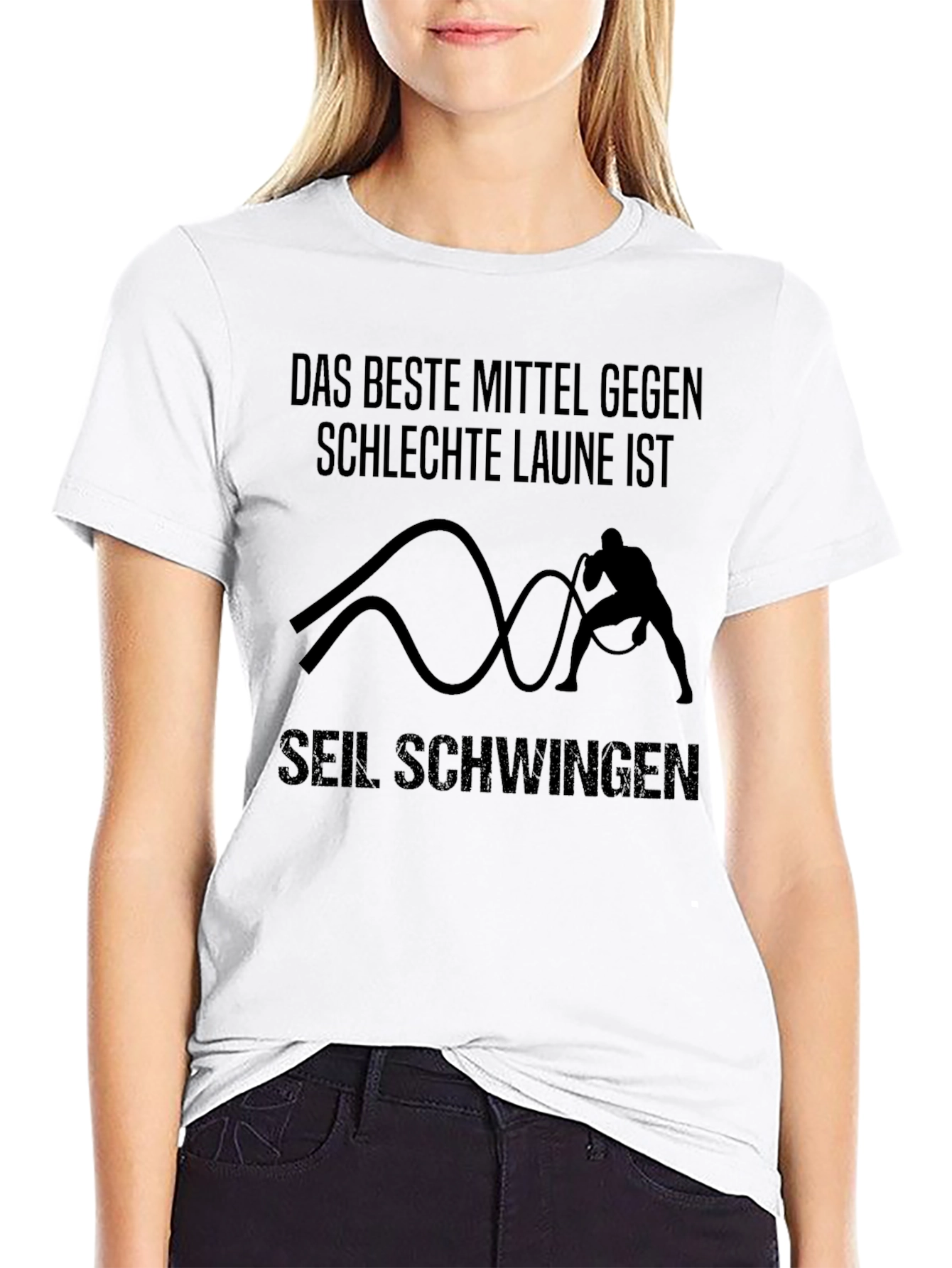 Motivational Workout T-Shirt - Seil Schwingen Design