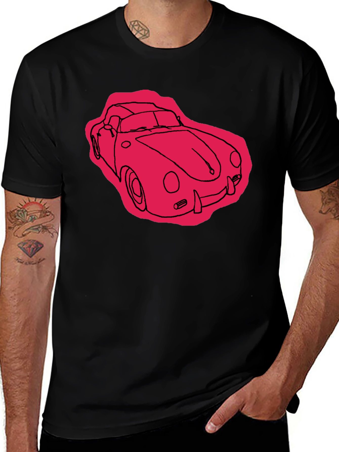 Classic Car Graphic T-Shirt - Black