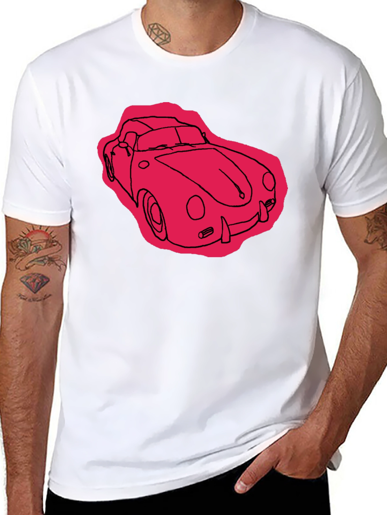 Classic Car Graphic T-Shirt - Black