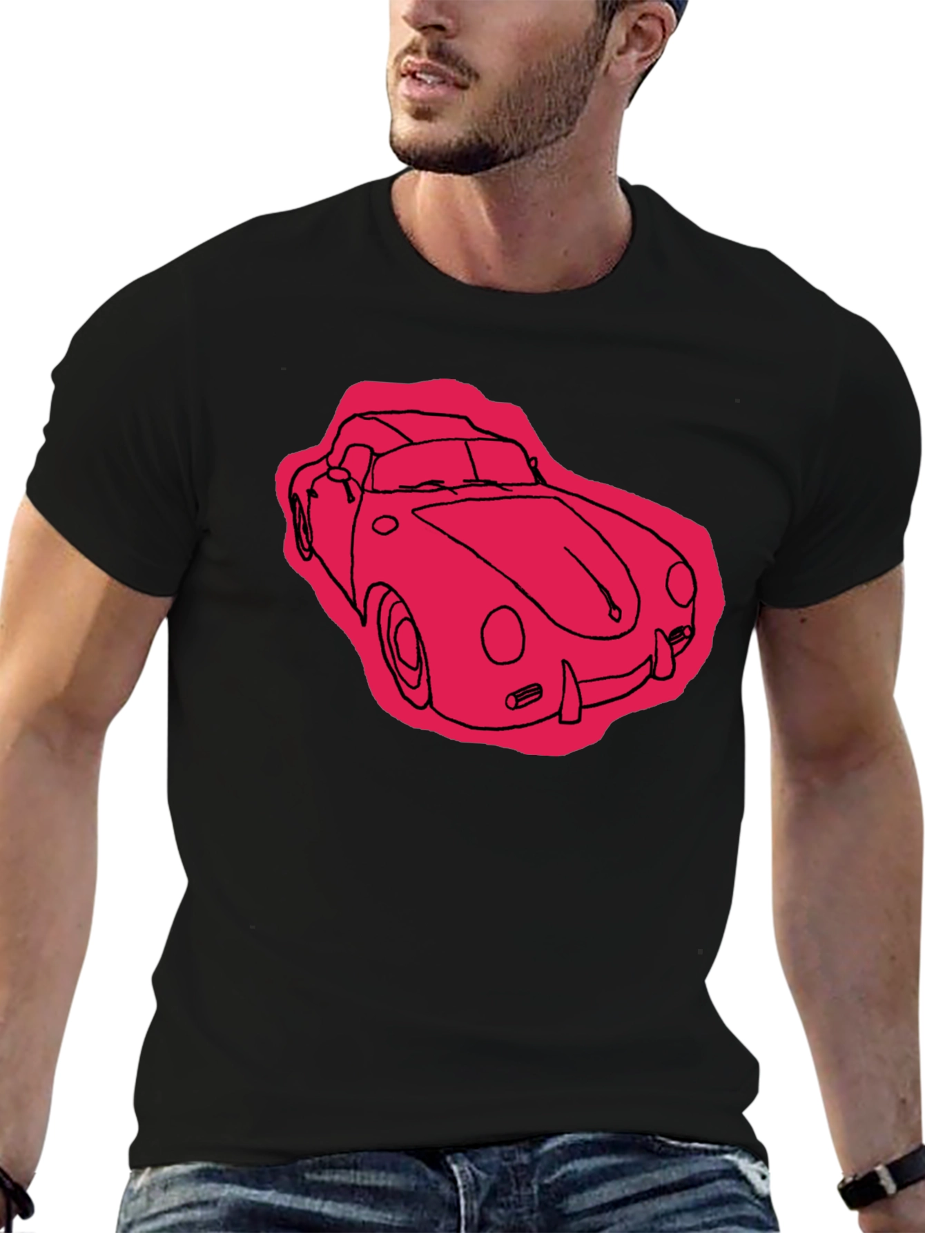 Classic Car Graphic T-Shirt - Black