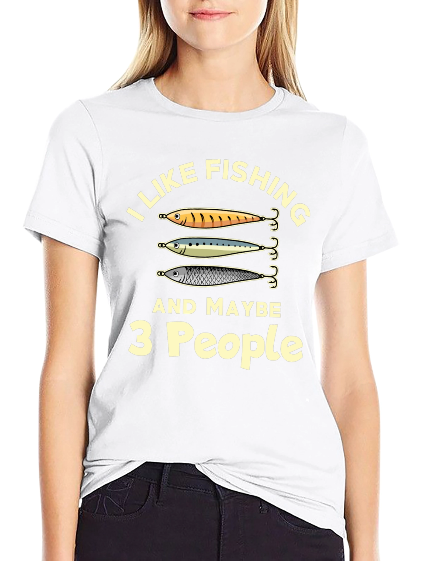 I Like Fishing Maybe 3 People - Funny T-Shirt