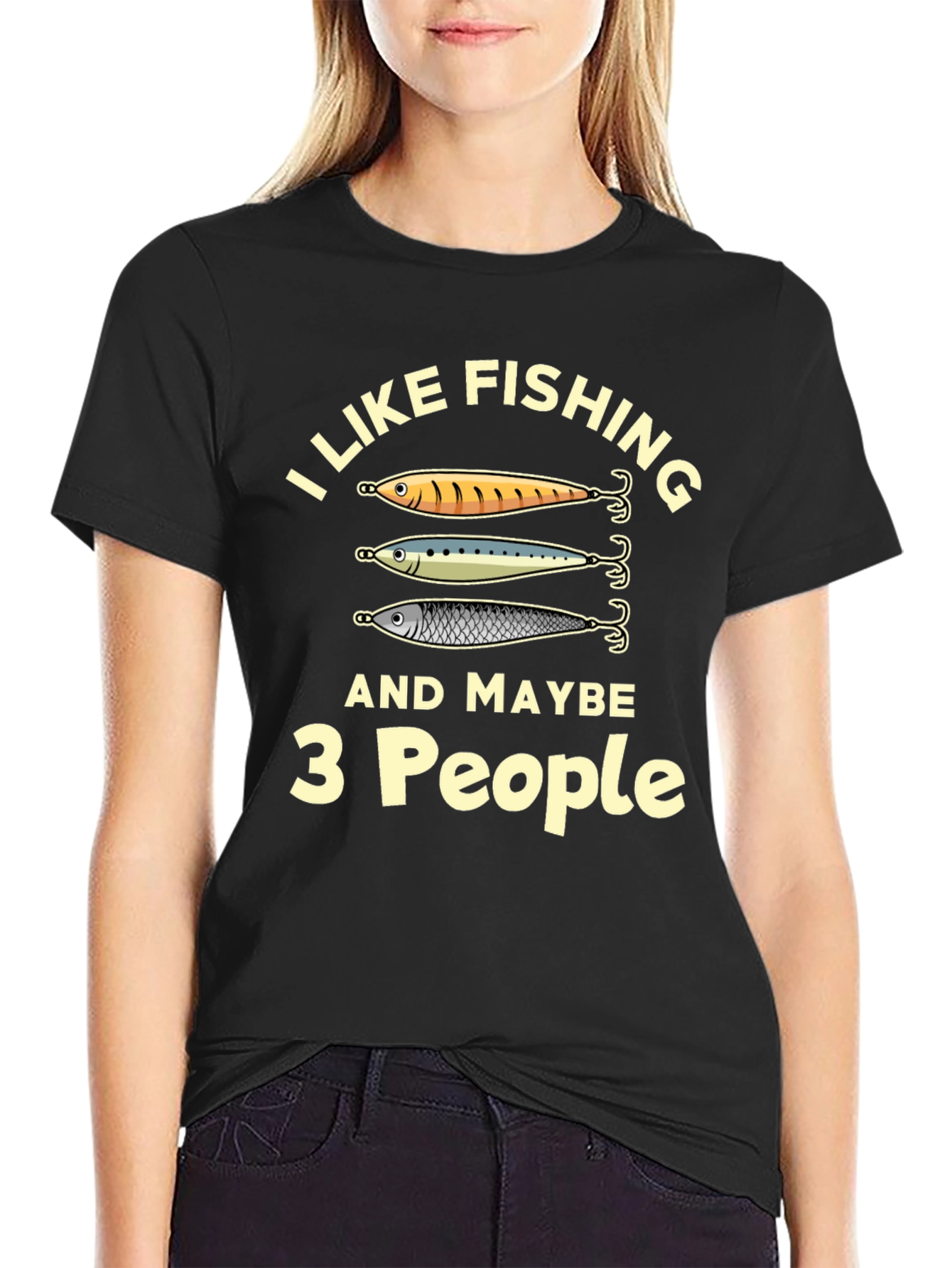I Like Fishing Maybe 3 People - Funny T-Shirt