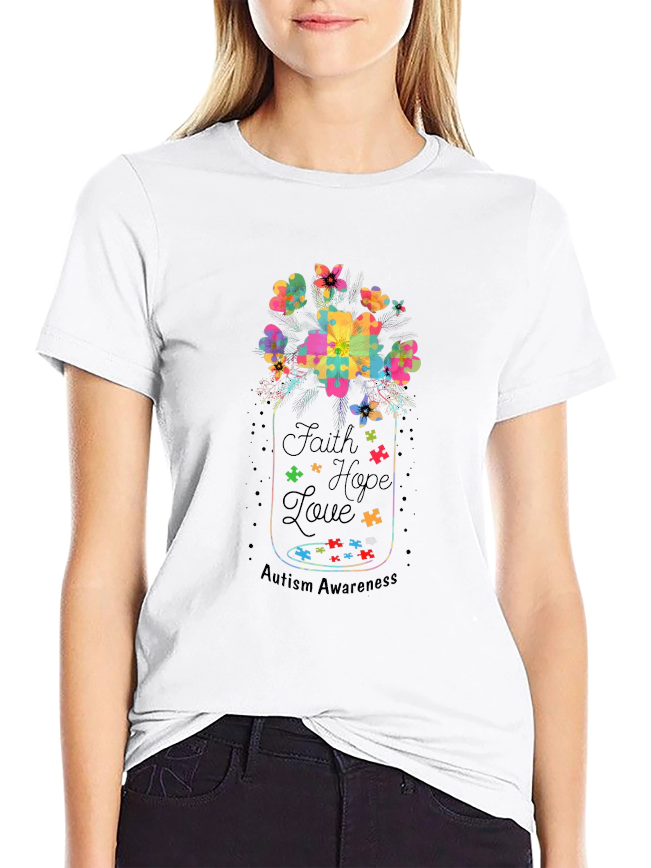 Faith Hope Love Autism Awareness T-Shirt