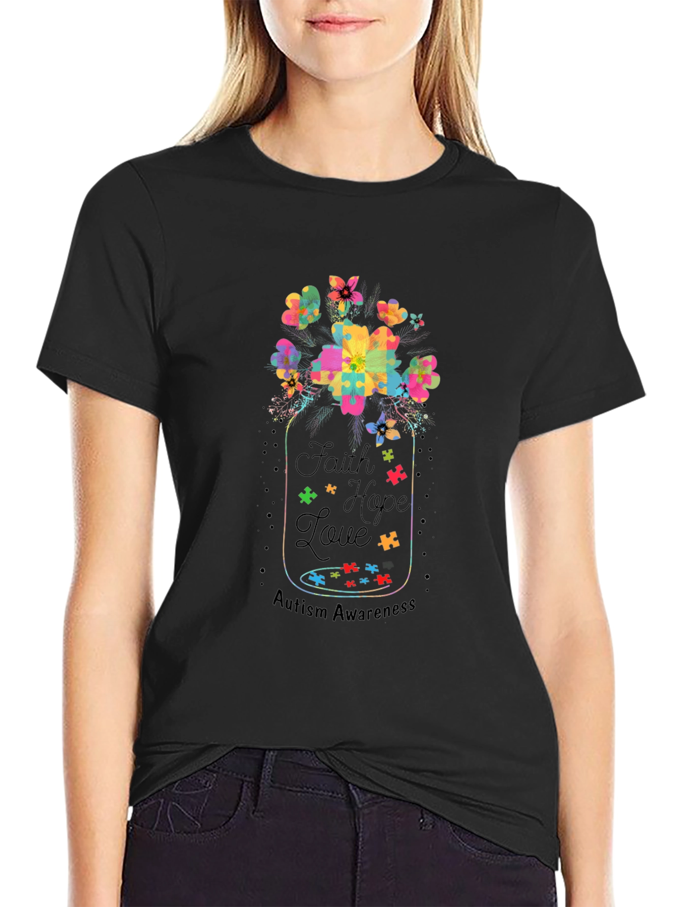Faith Hope Love Autism Awareness T-Shirt