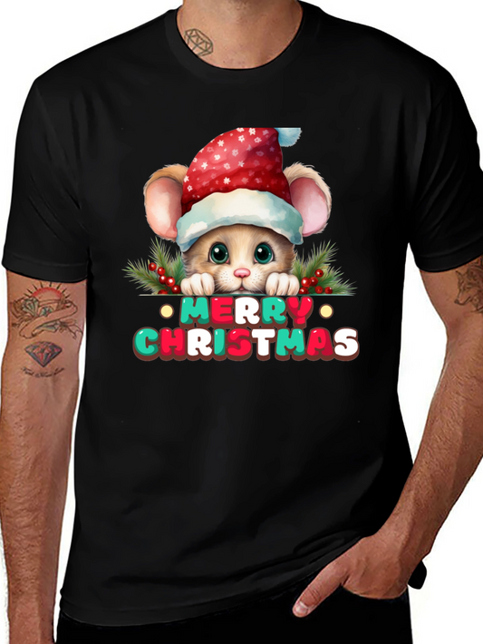 Festive Mouse Christmas Graphic T-Shirt