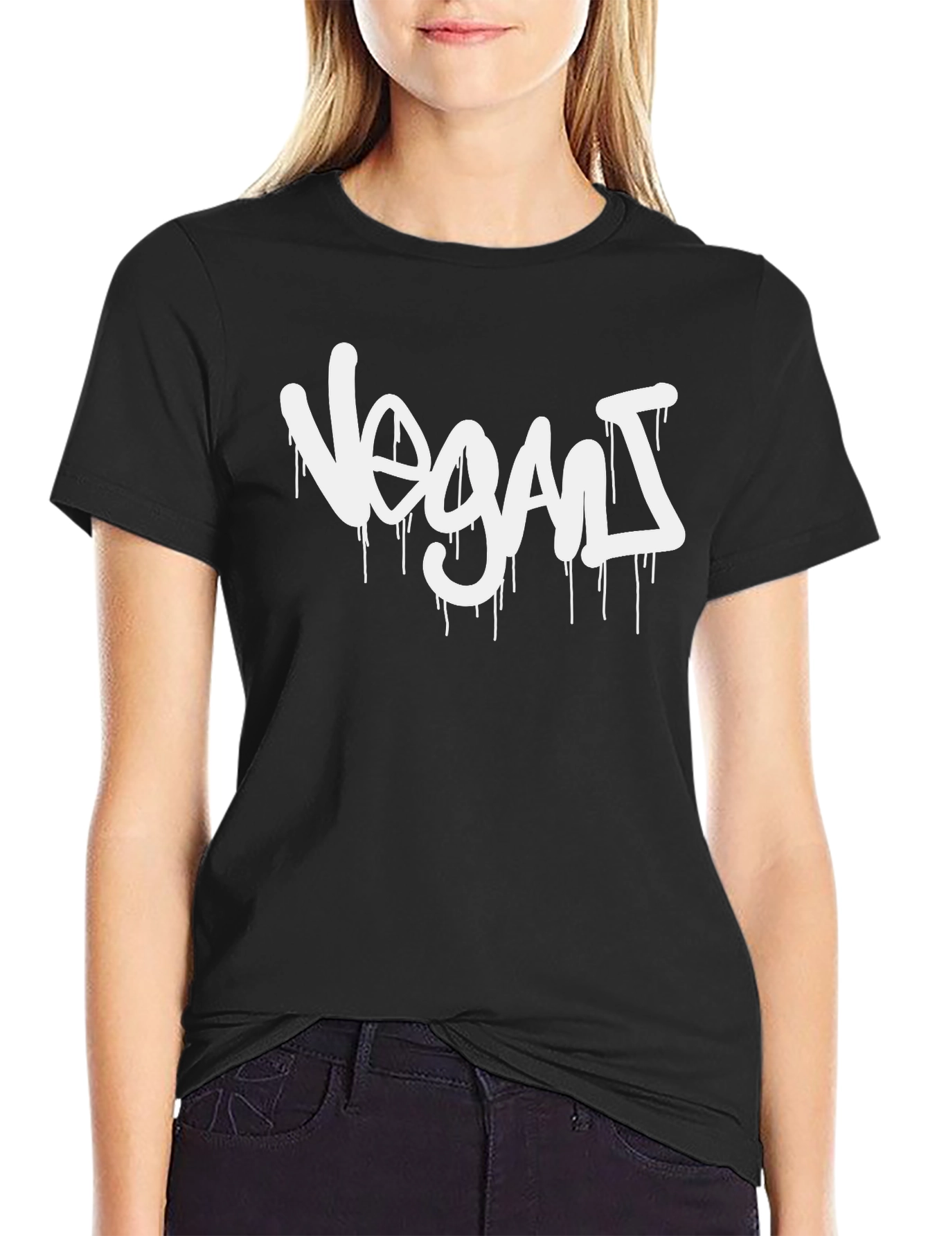 Vegan Graffiti Style Graphic T-Shirt