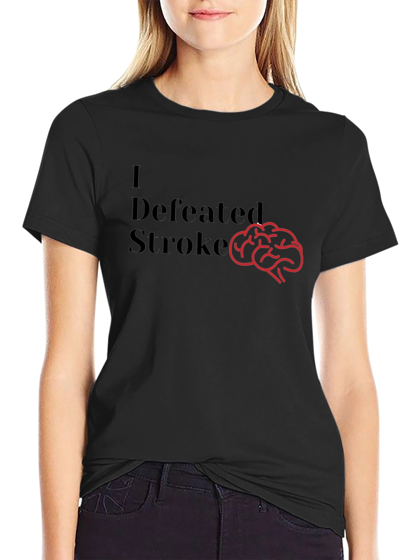 I Defeated Stroke T-Shirt Brain Graphic Tee