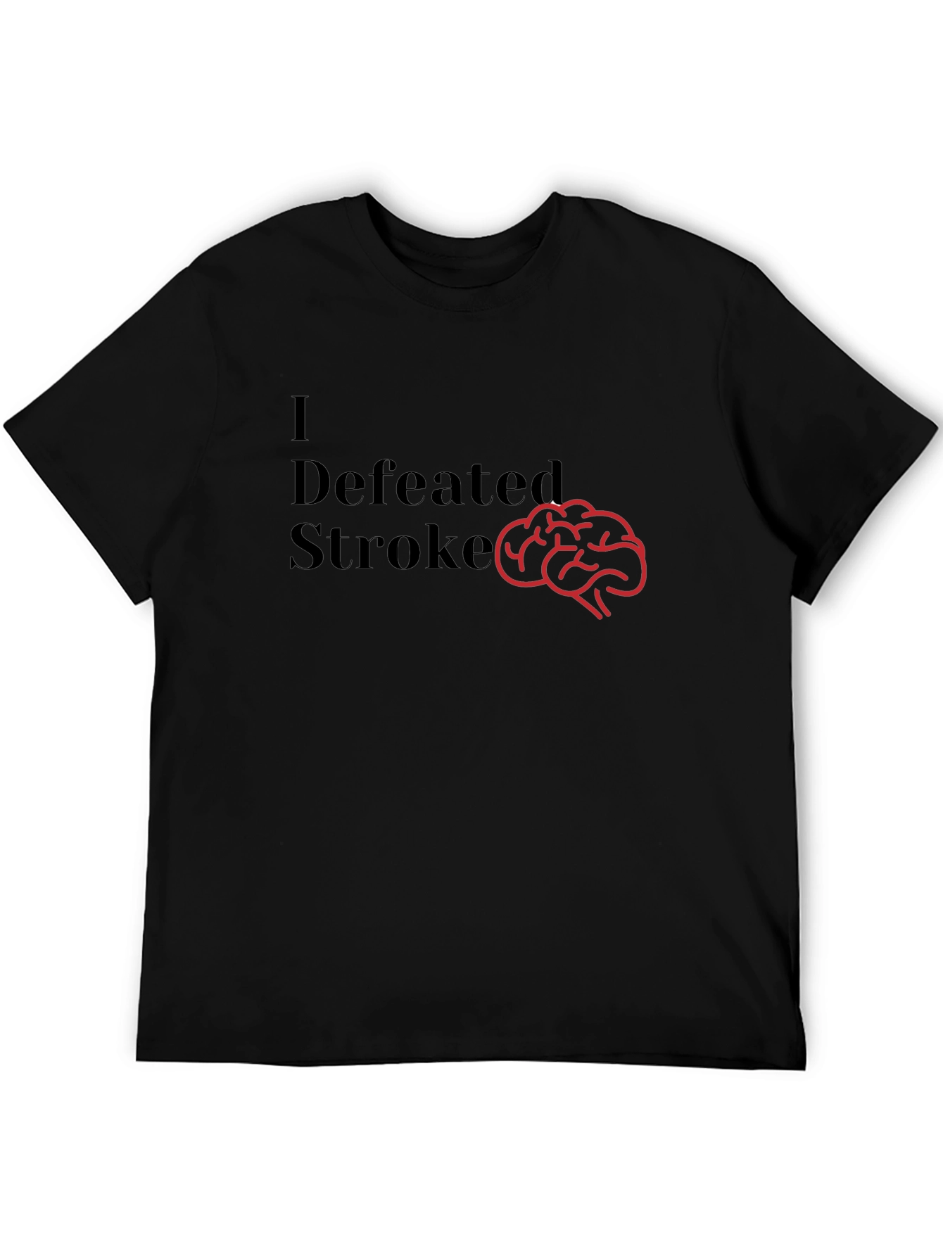 I Defeated Stroke T-Shirt Brain Graphic Tee