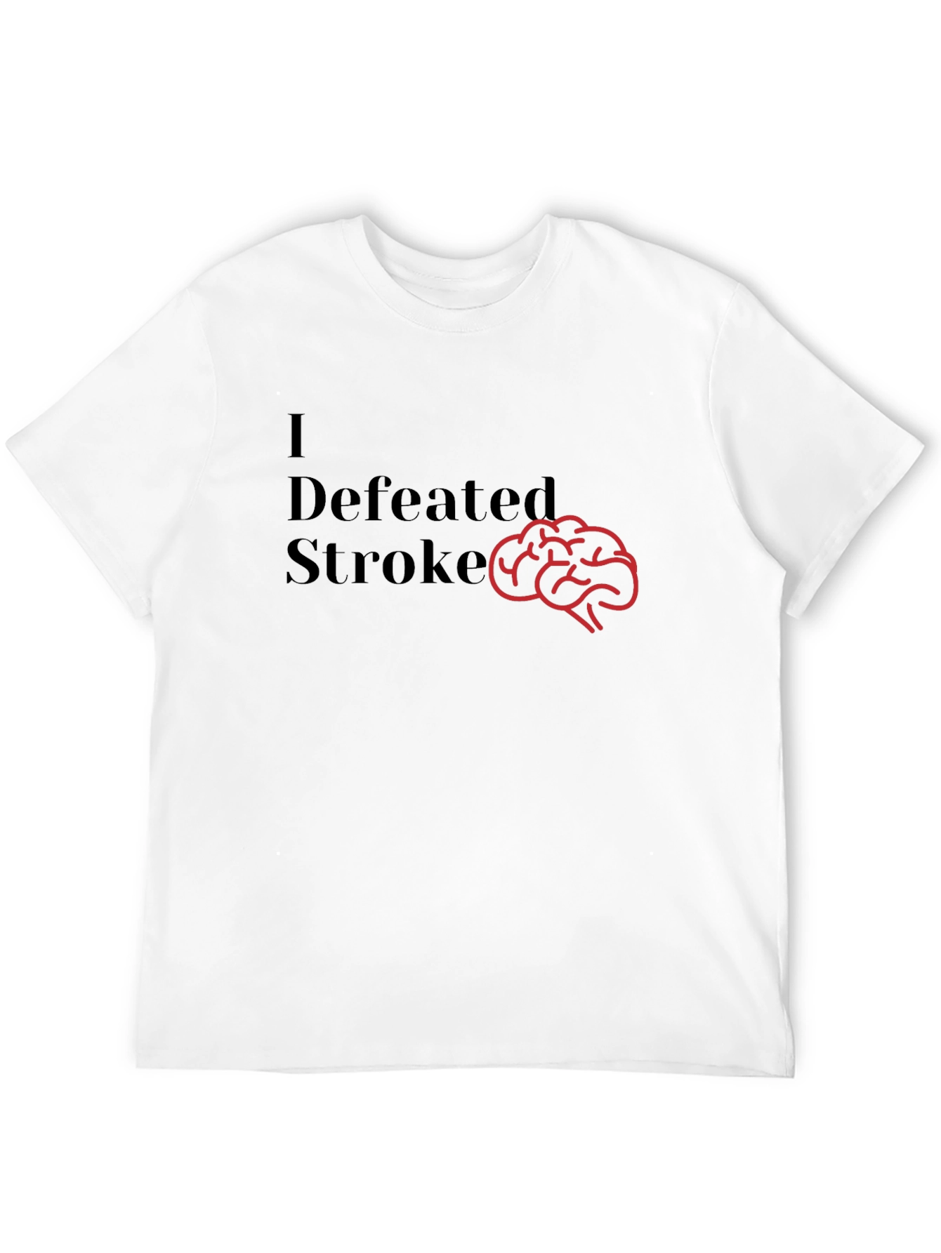 I Defeated Stroke T-Shirt Brain Graphic Tee