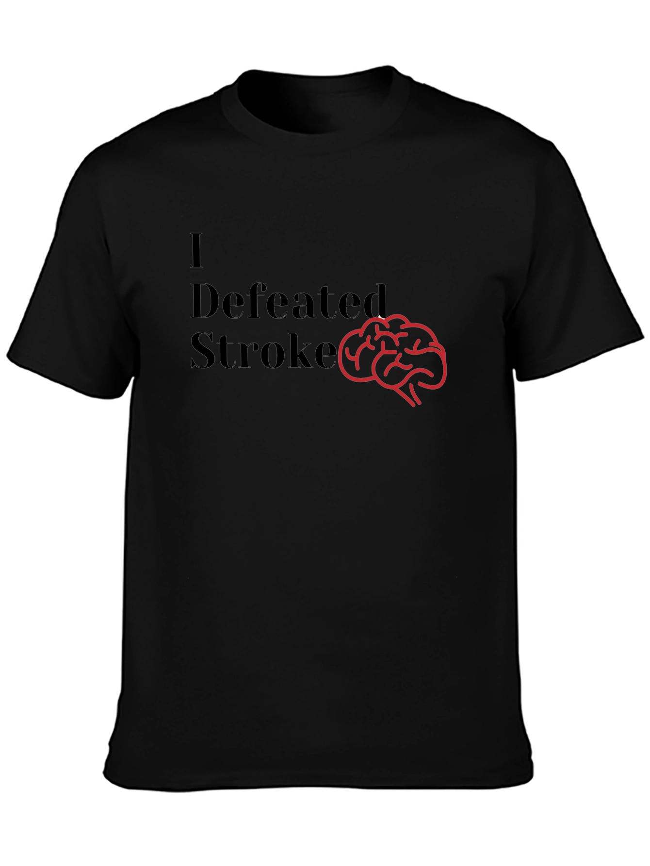 I Defeated Stroke T-Shirt Brain Graphic Tee