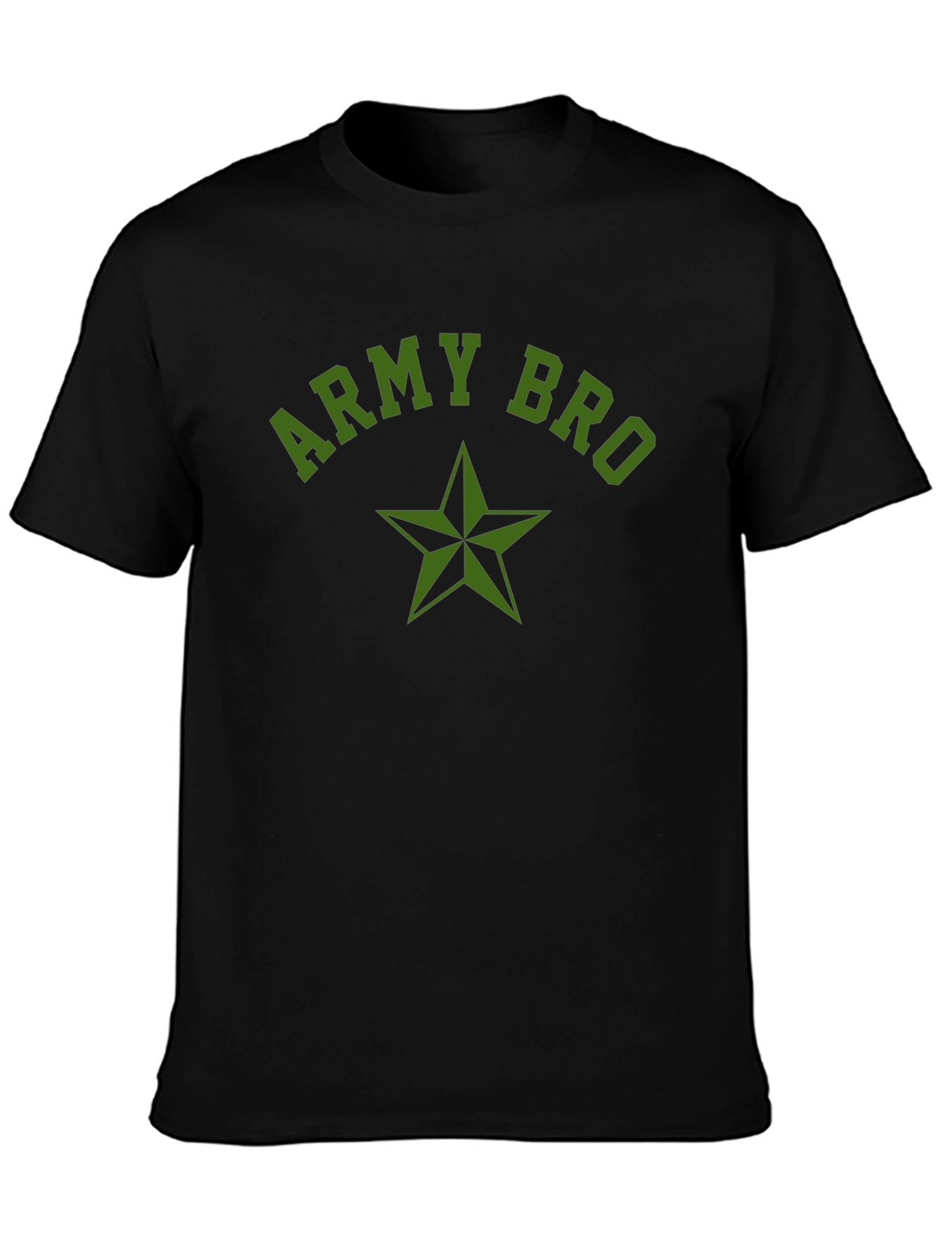 Army Bro Black T-Shirt with Star