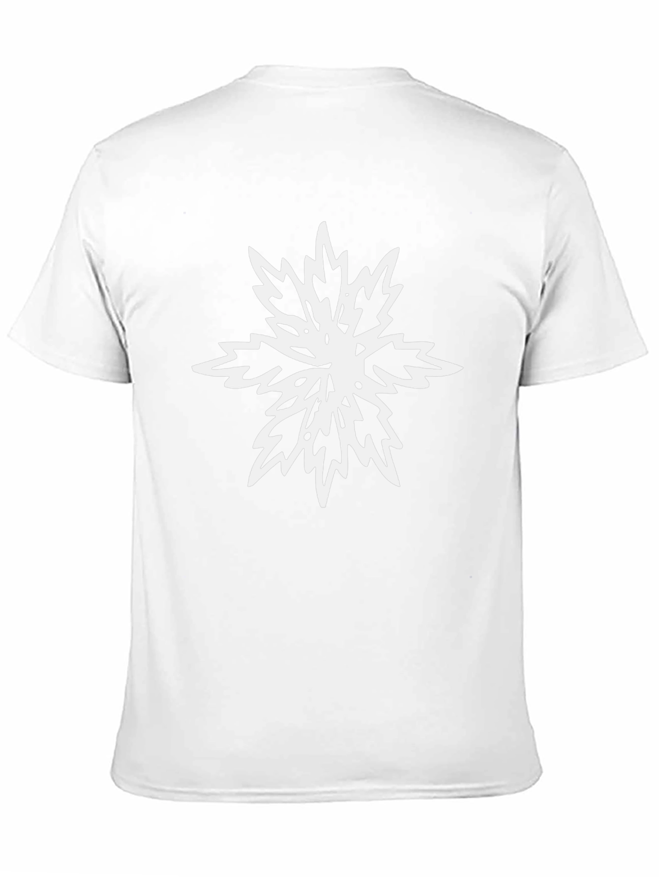 Black Tee with White Abstract Snowflake Design