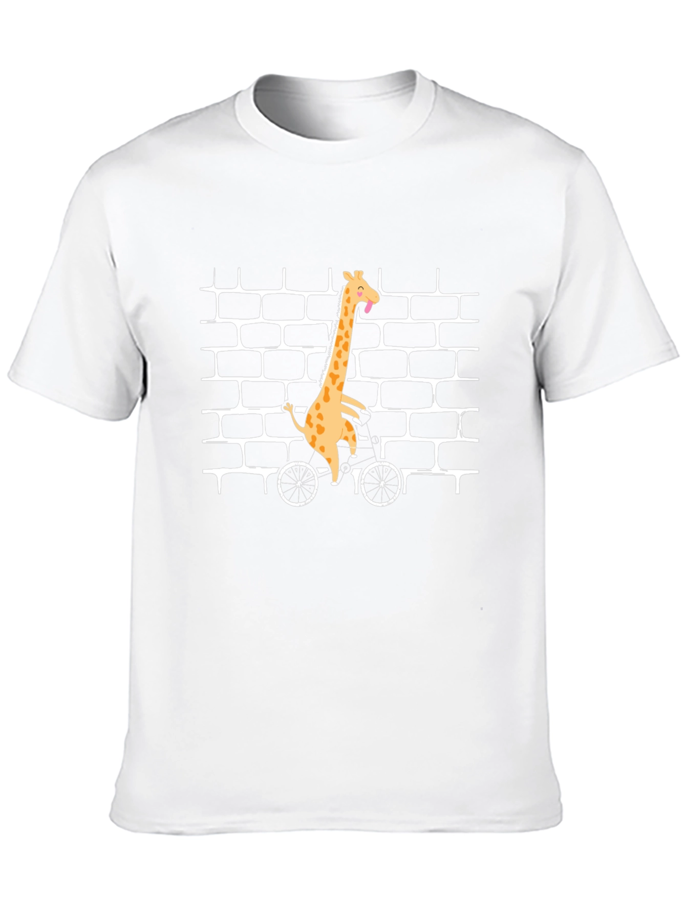 Giraffe on Bike Graphic Tee - Black