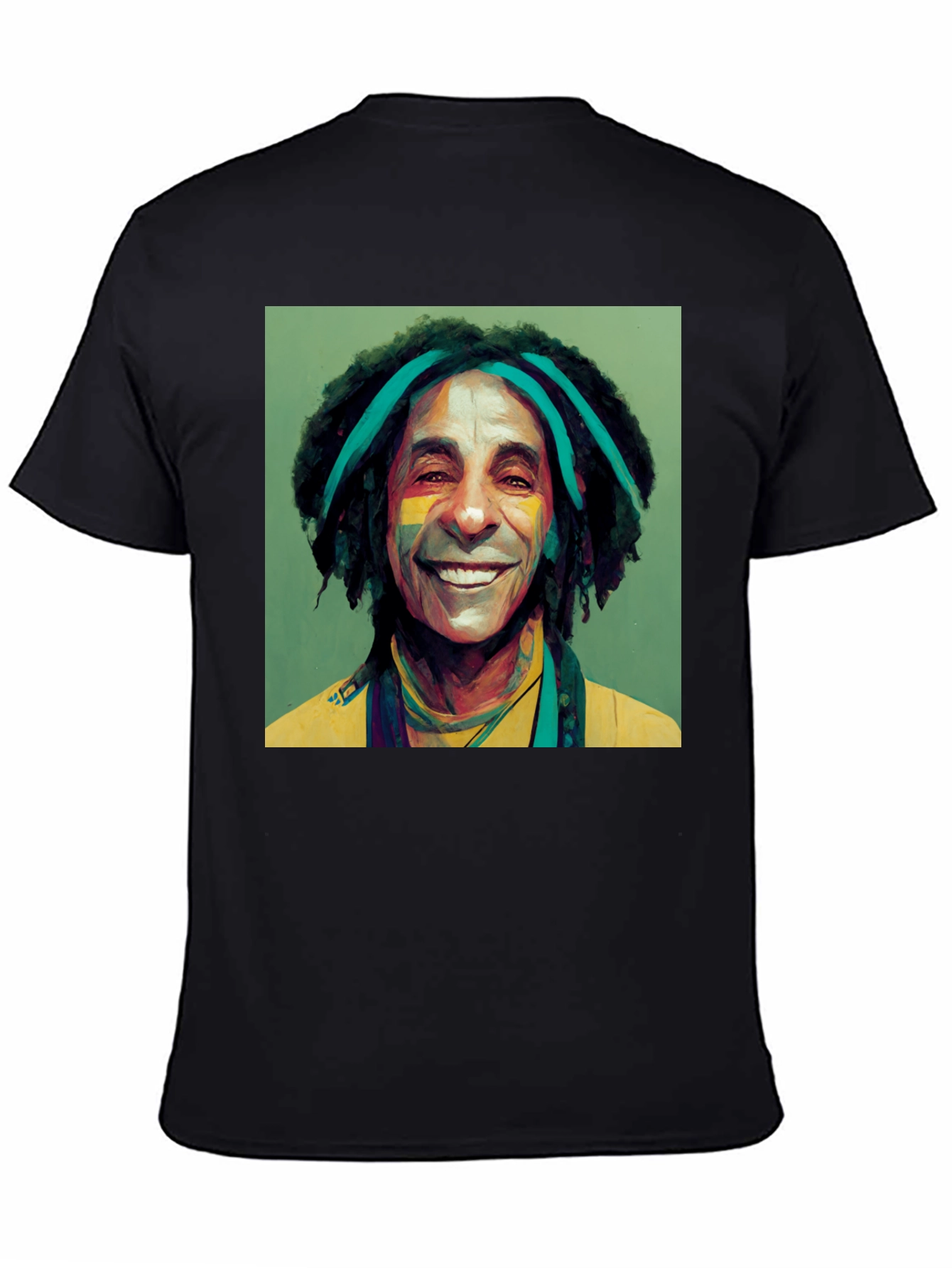 Reggae Artist Graphic Tee - Black Cotton Blend