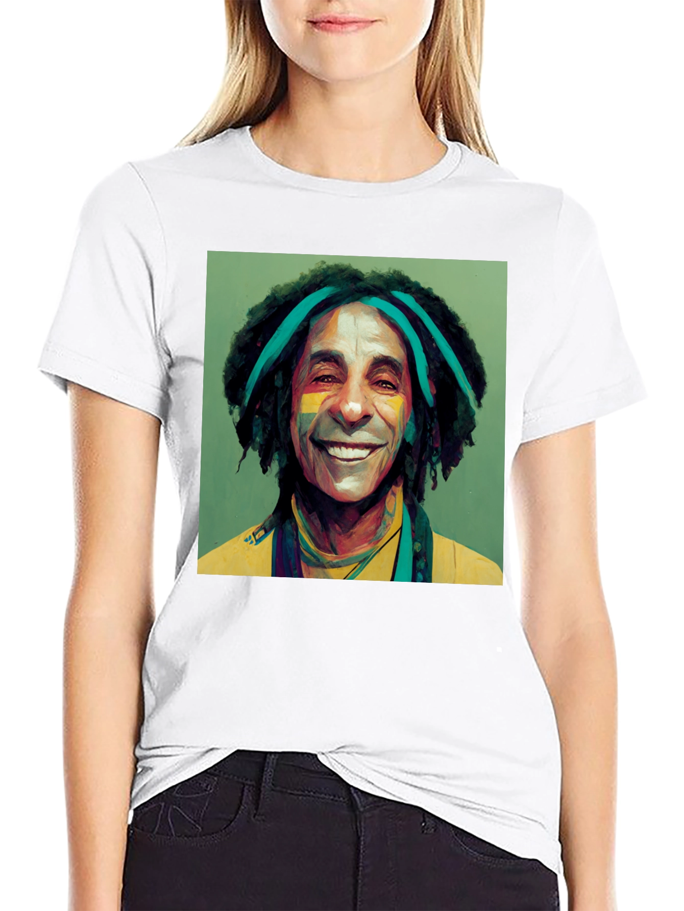 Reggae Artist Graphic Tee - Black Cotton Blend