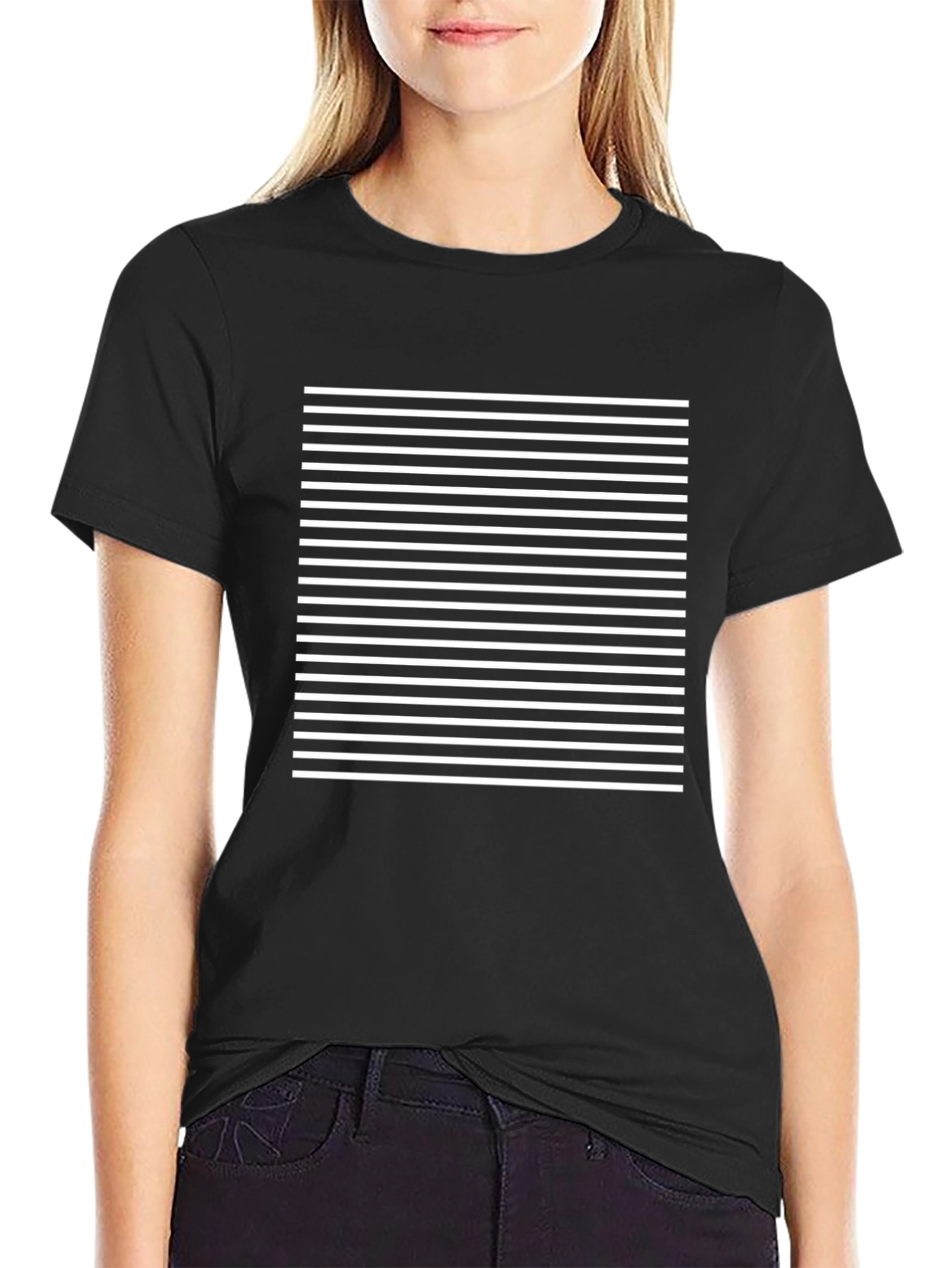 Modern Black Striped Graphic Tee