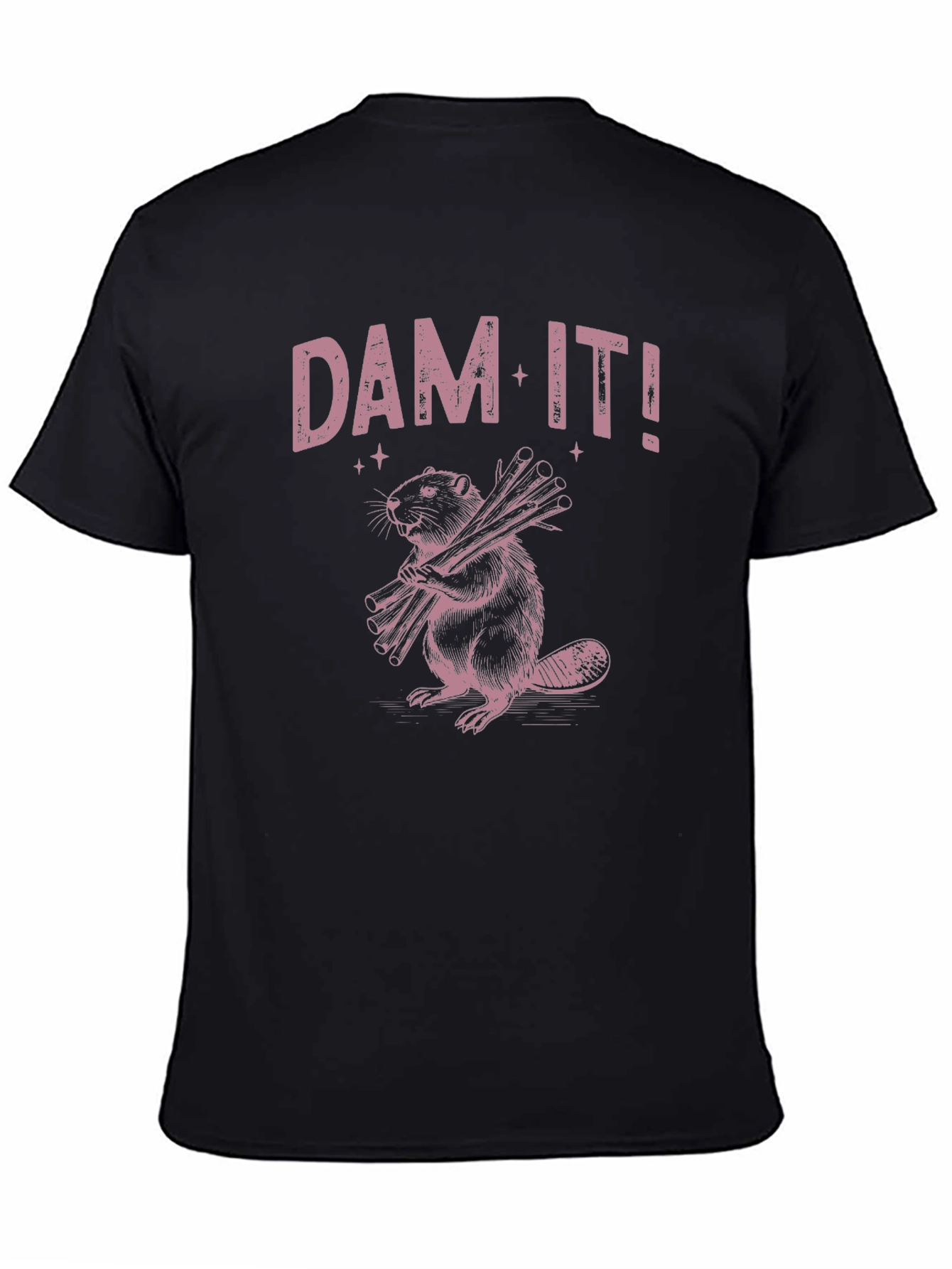 Dam It! Beaver Graphic Black T-Shirt