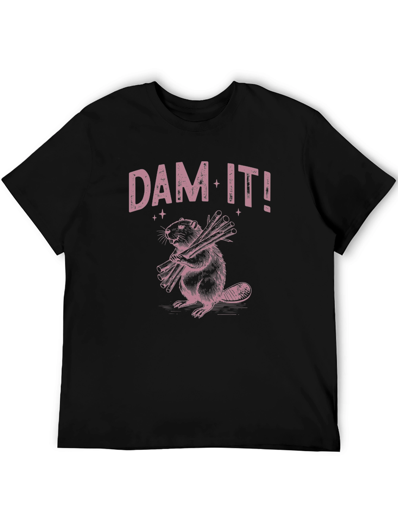 Dam It! Beaver Graphic Black T-Shirt