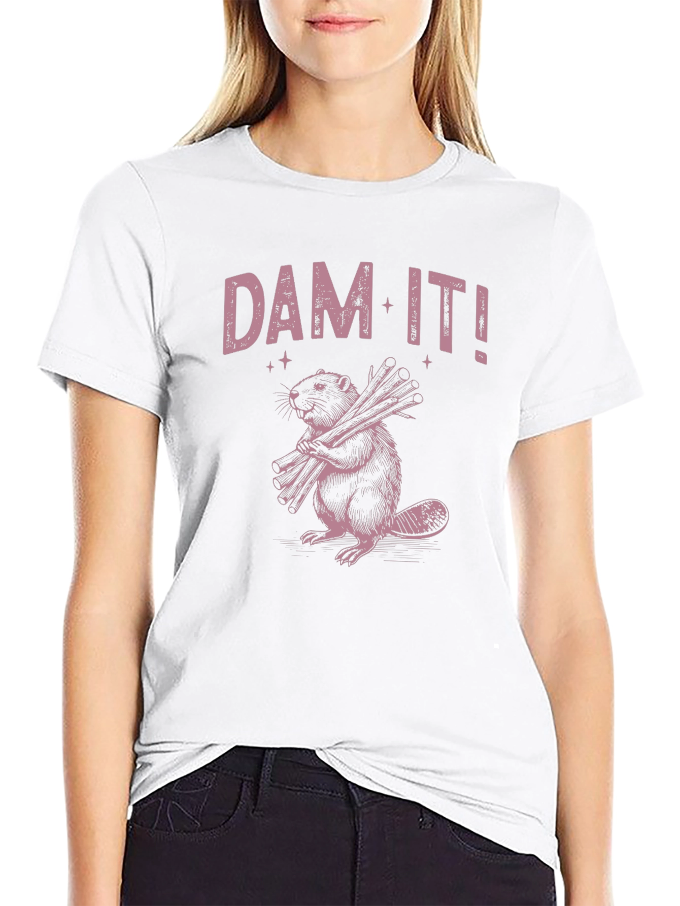 Dam It! Beaver Graphic Black T-Shirt