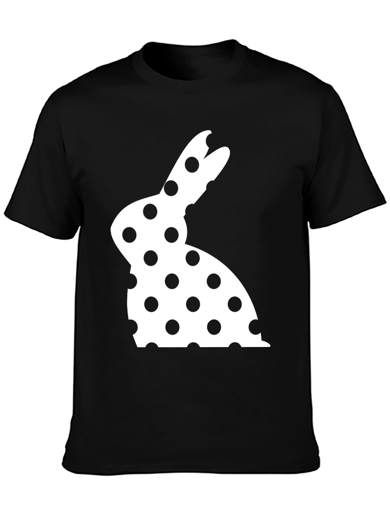 Polka Dot Easter Bunny T-Shirt - Black