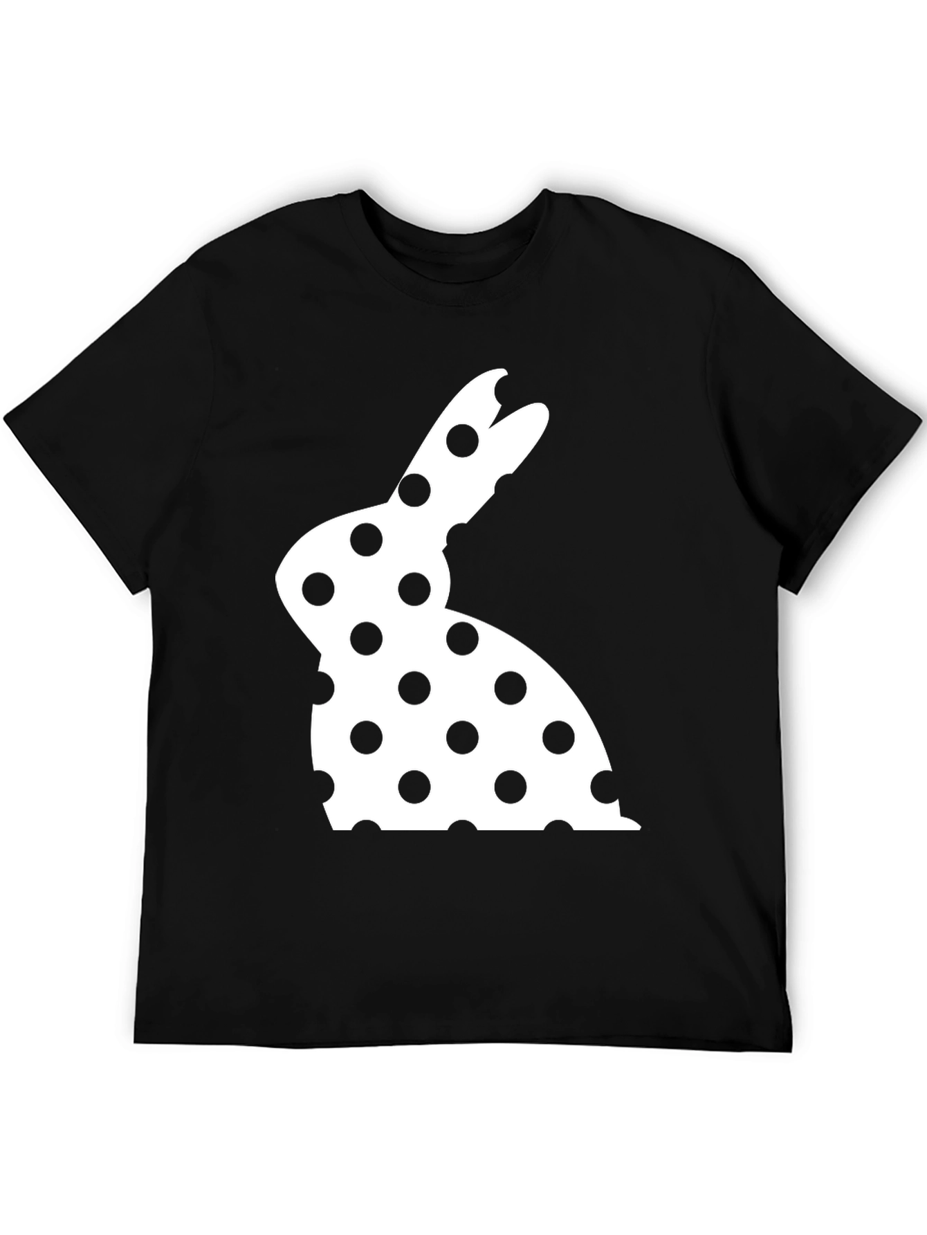 Polka Dot Easter Bunny T-Shirt - Black
