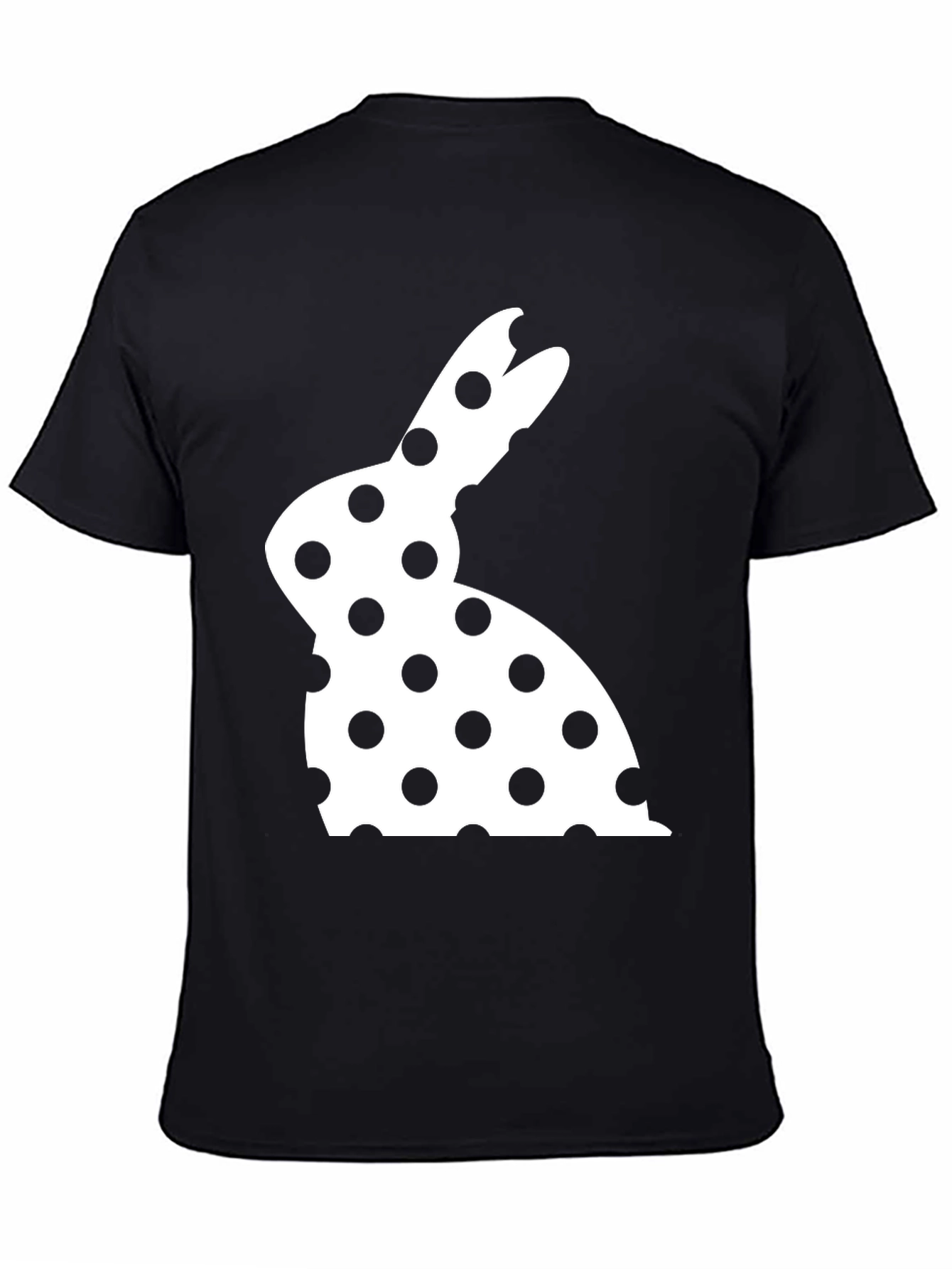 Polka Dot Easter Bunny T-Shirt - Black