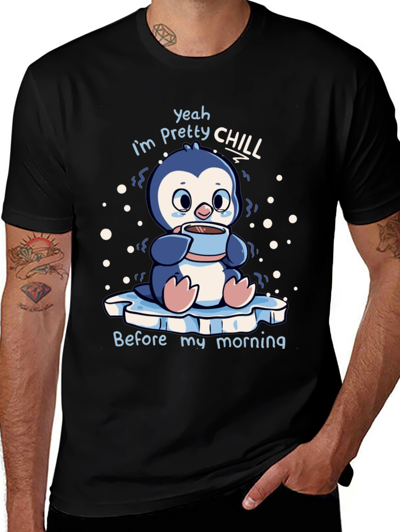 Chill Penguin Black T-Shirt