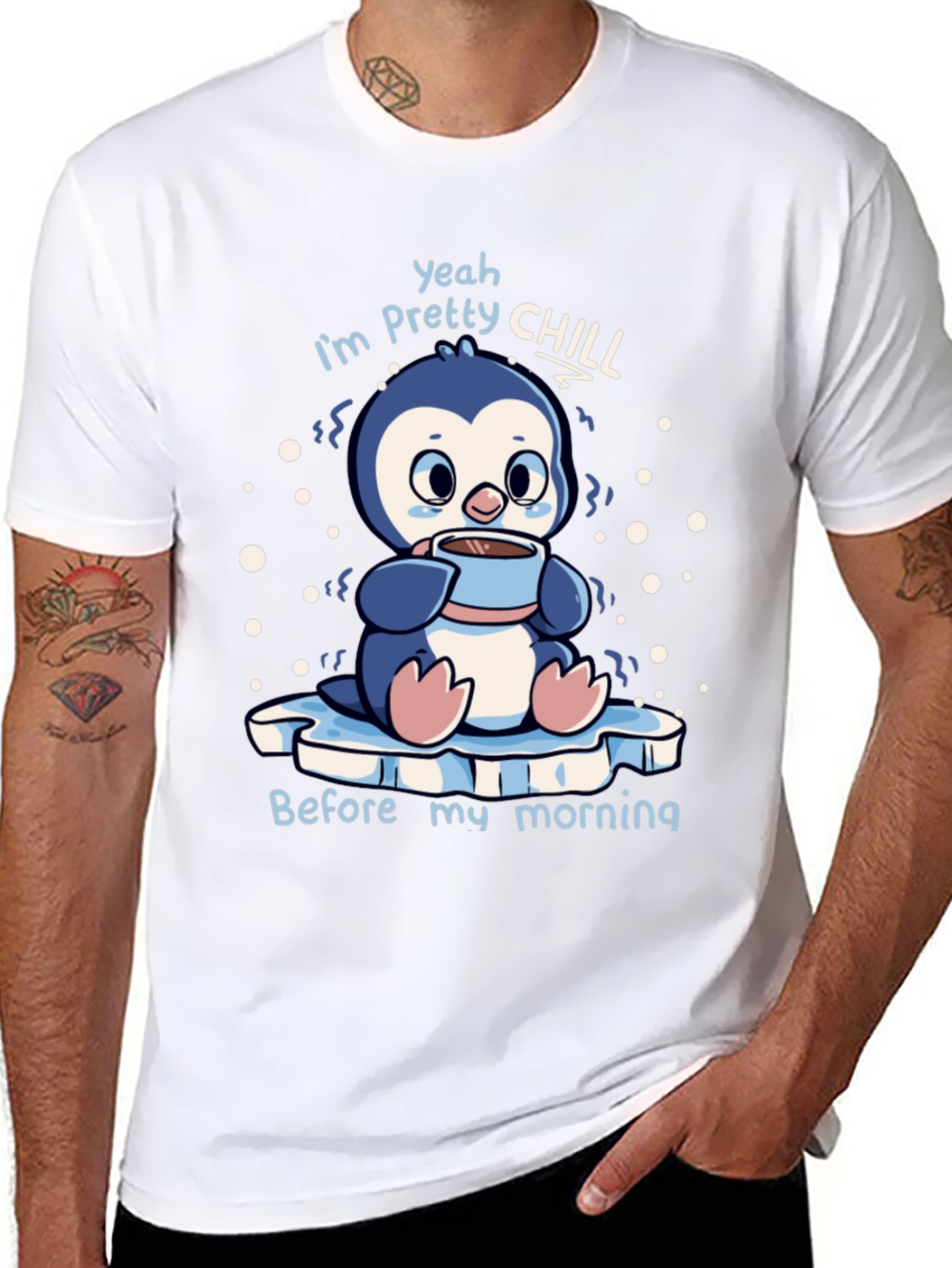 Chill Penguin Black T-Shirt