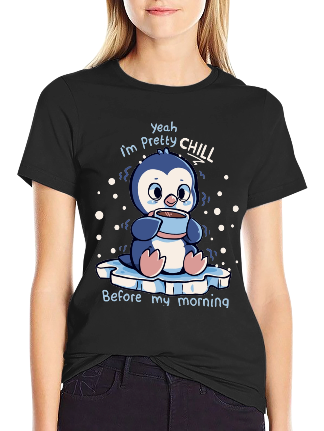 Chill Penguin Black T-Shirt
