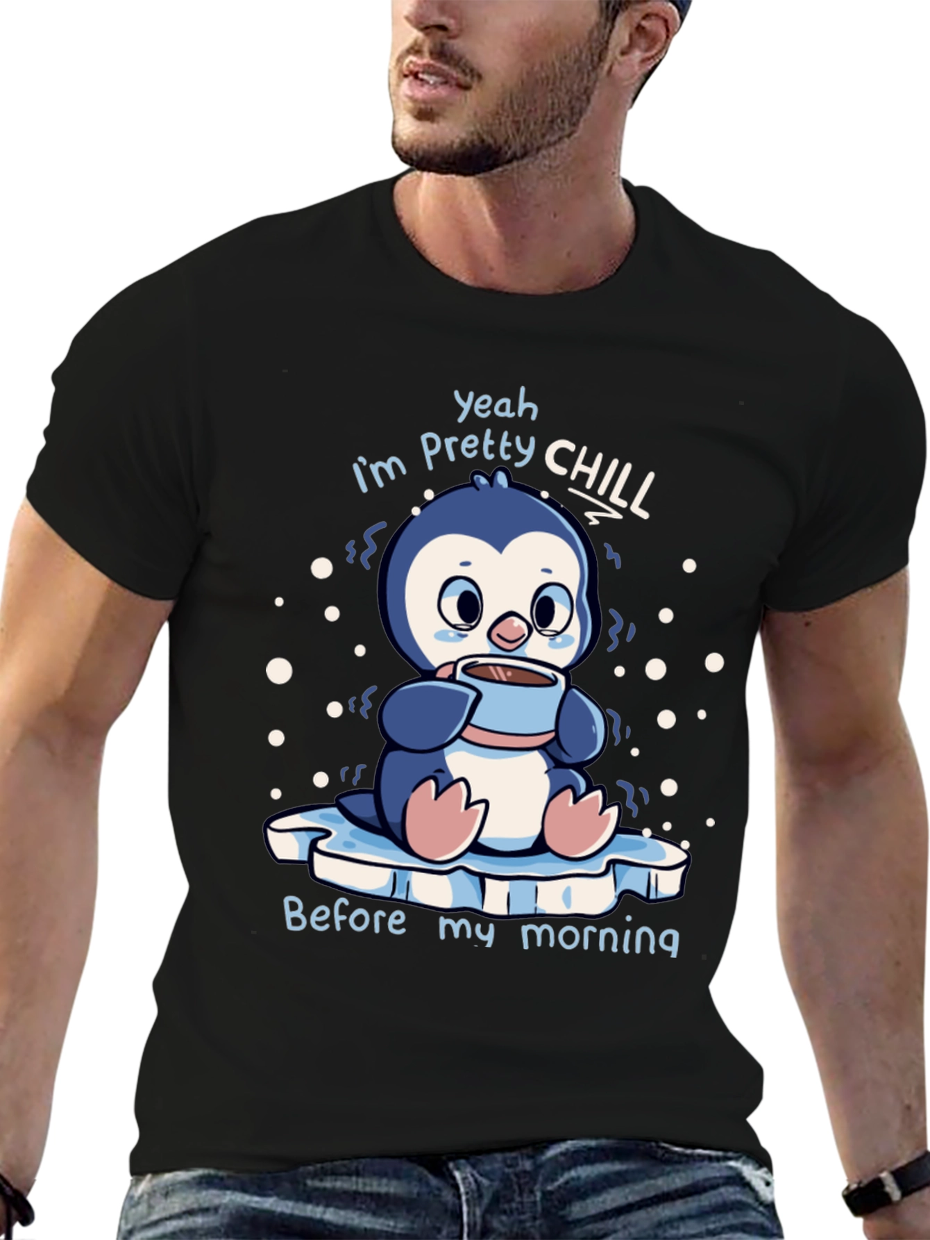 Chill Penguin Black T-Shirt