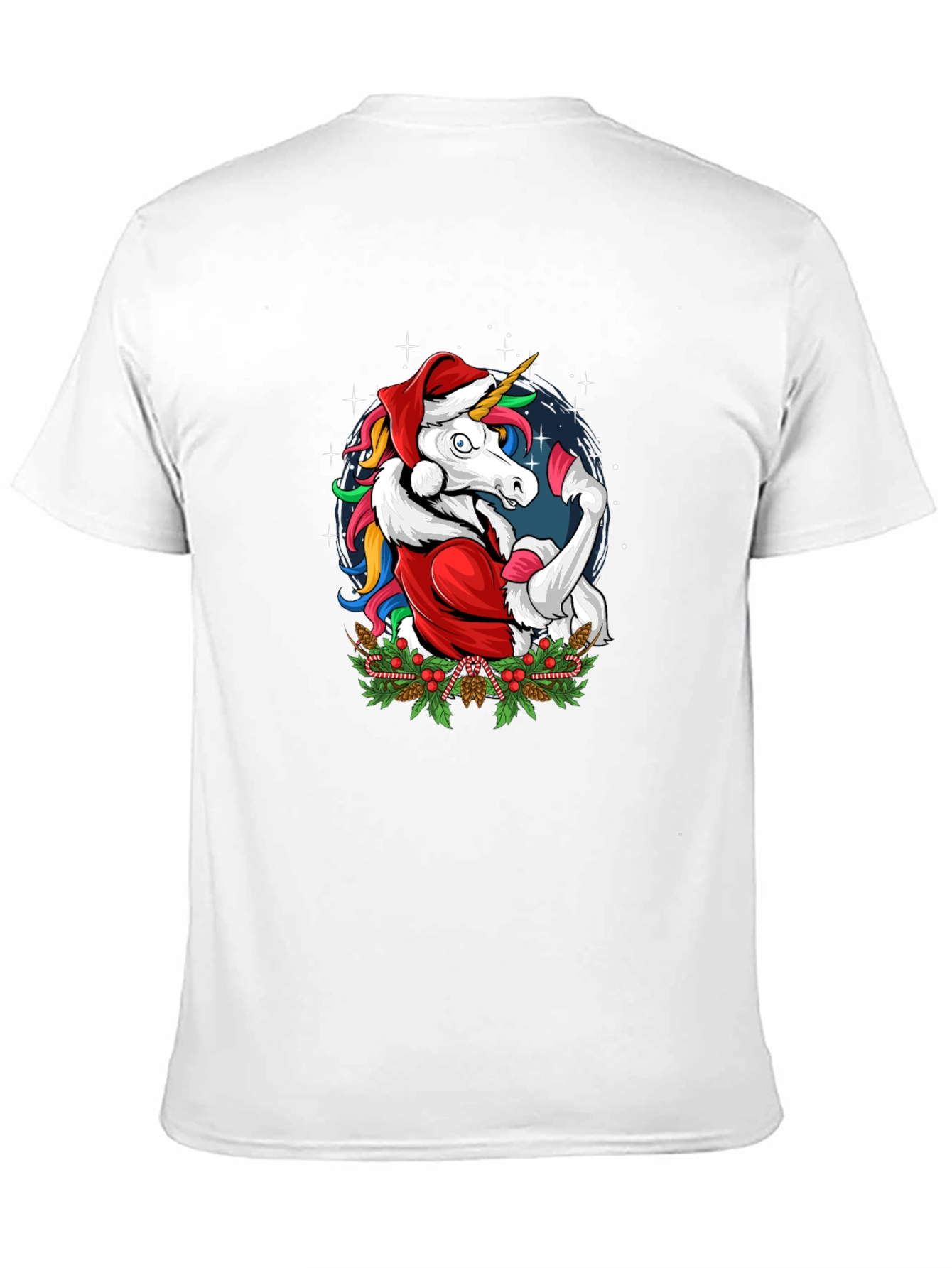 Christmas Unicorn Santa Graphic T-Shirt