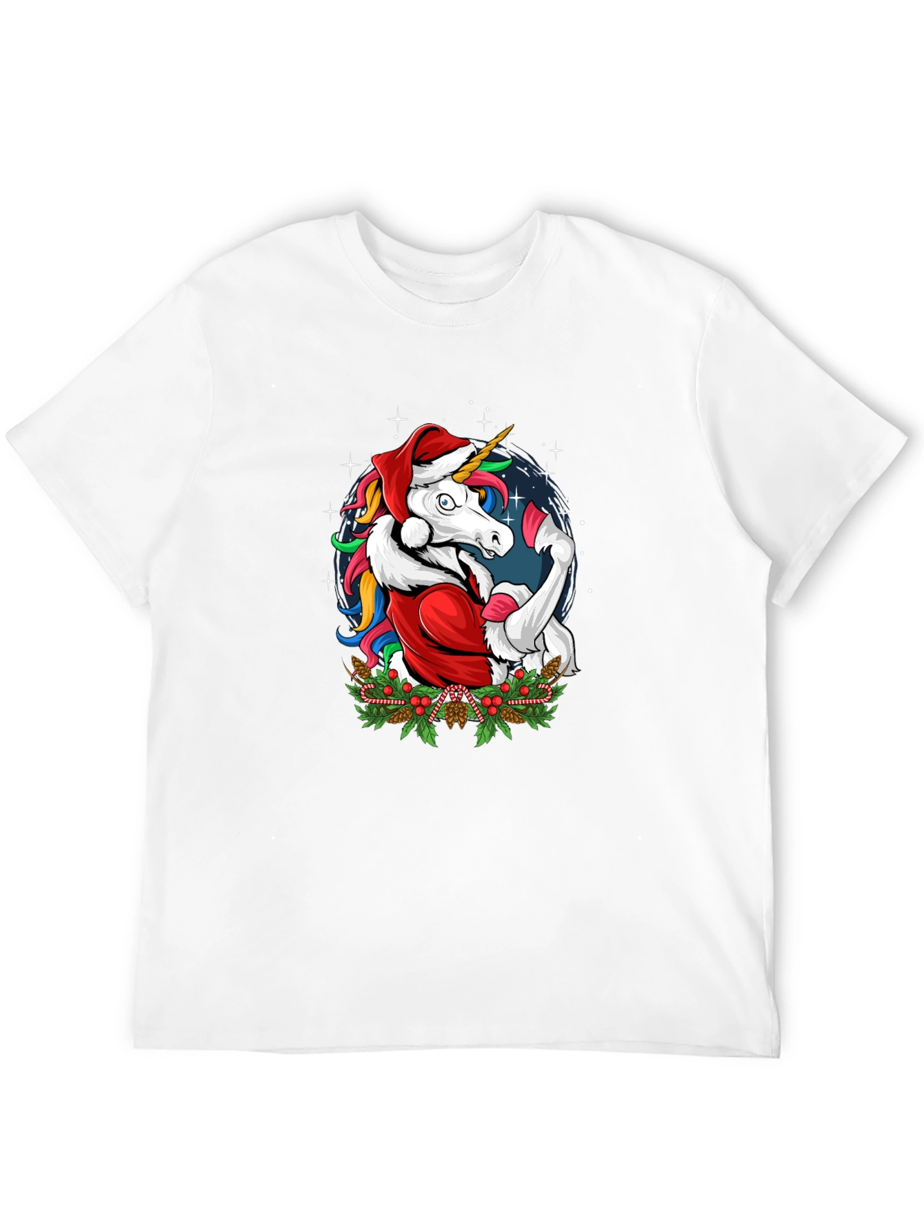 Christmas Unicorn Santa Graphic T-Shirt