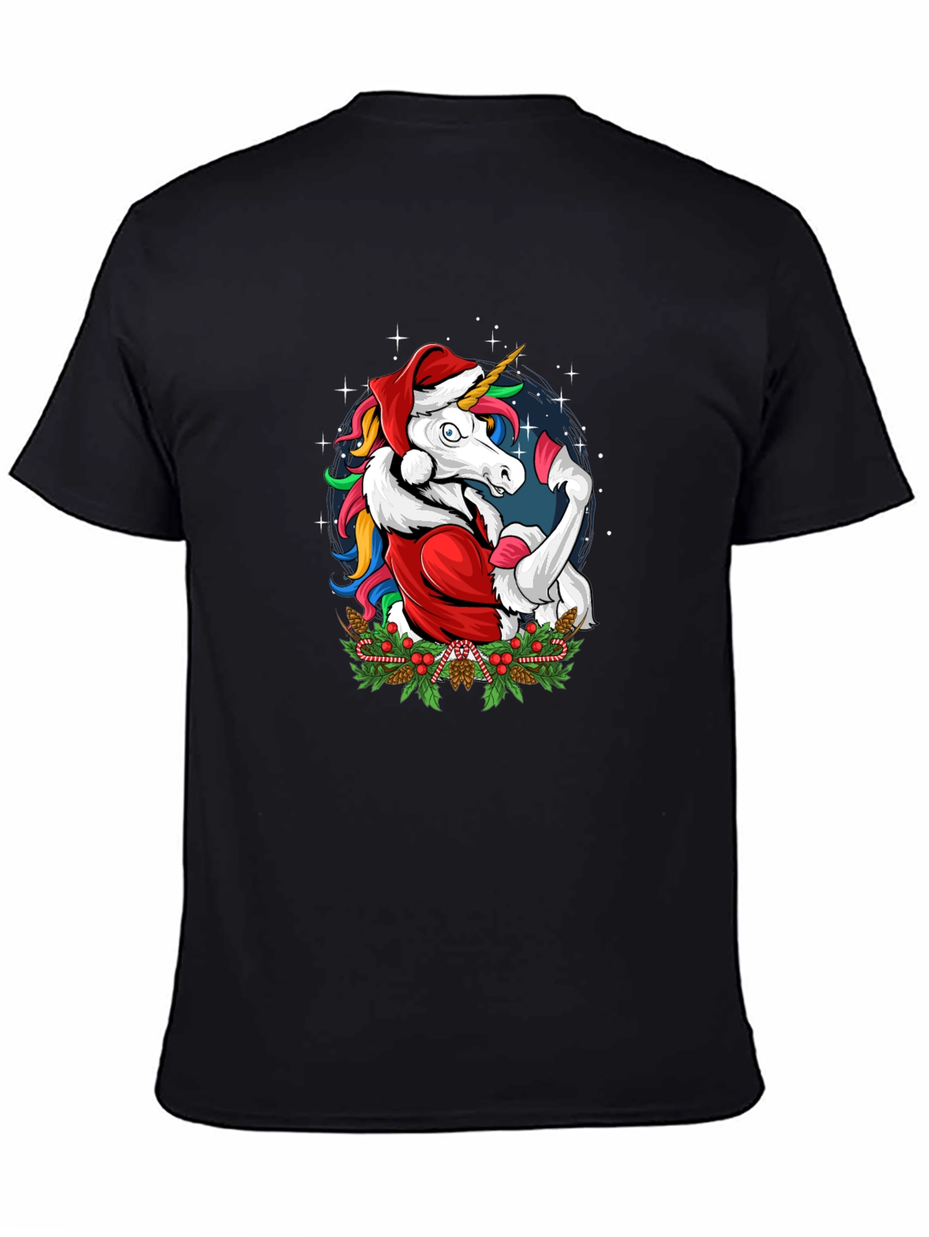 Christmas Unicorn Santa Graphic T-Shirt
