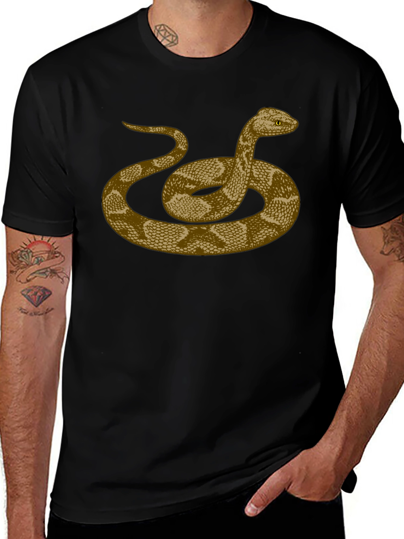 Snake Graphic Tee - Mens Black T-Shirt