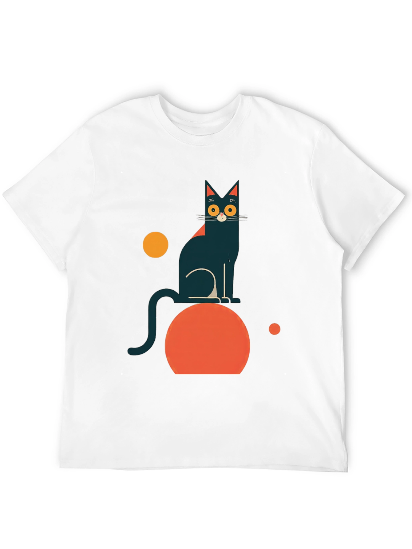 Abstract Cat Graphic Tee - Modern Black T-Shirt