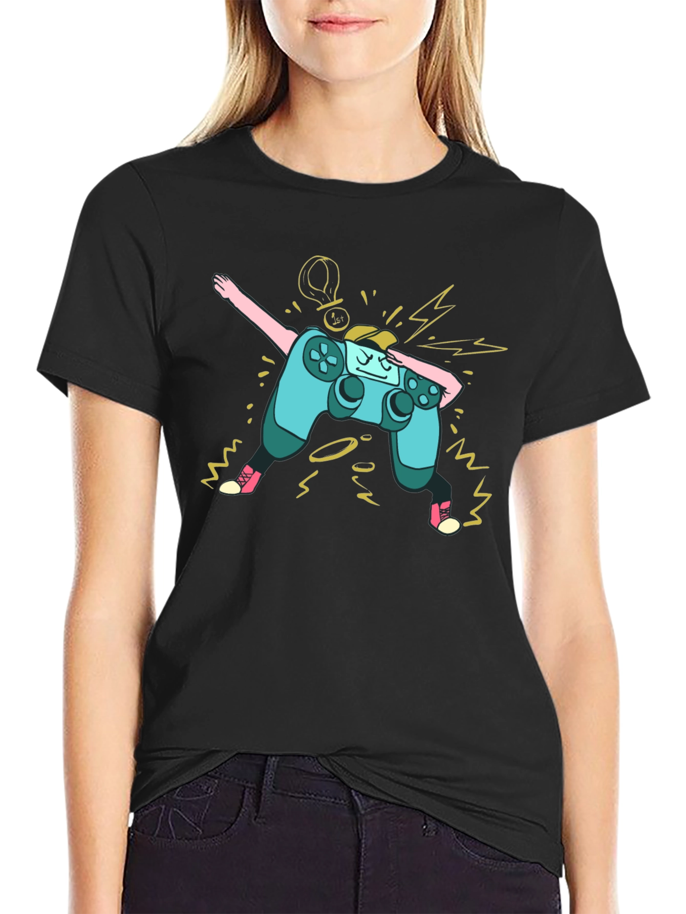 Dabbing Gamer Controller Graphic T-Shirt