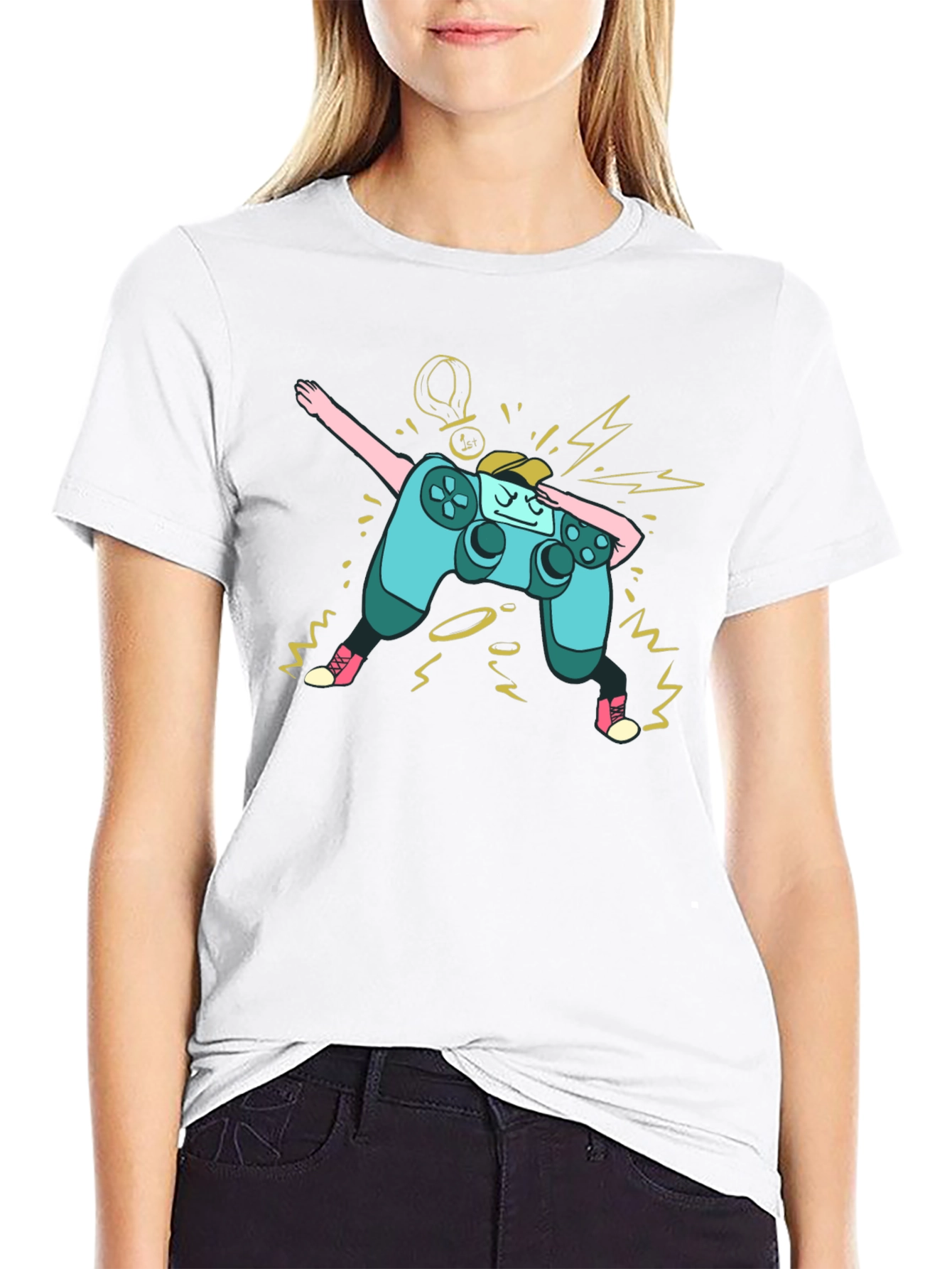 Dabbing Gamer Controller Graphic T-Shirt